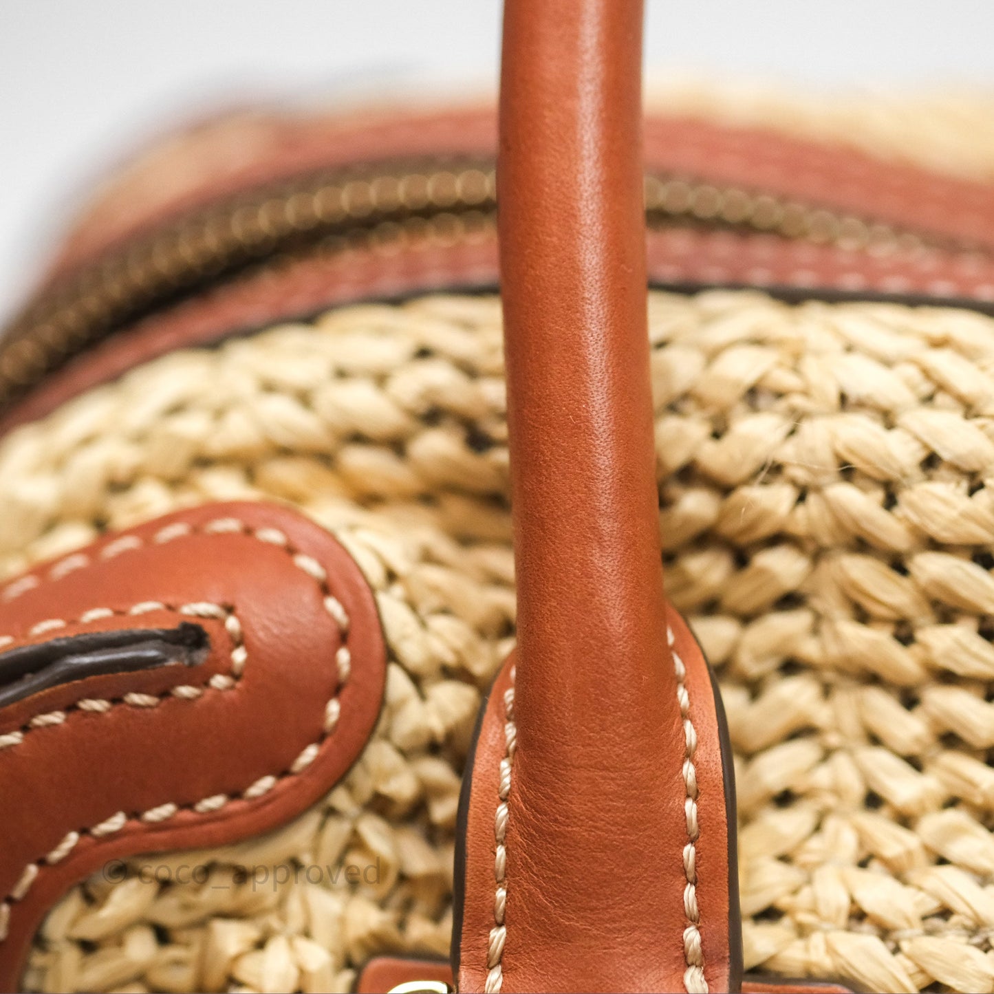 Delvaux Cool Box MM Bohème Raffia Brown