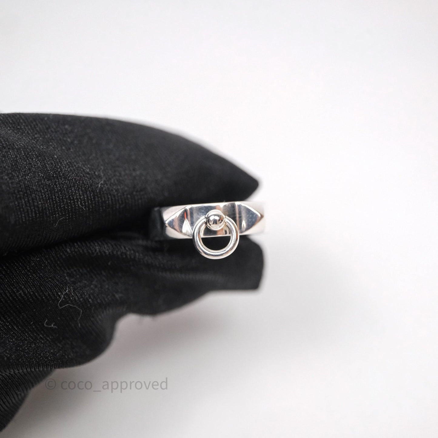 Hermes Collier de Chien Ring PM Sterling Silver Size 51
