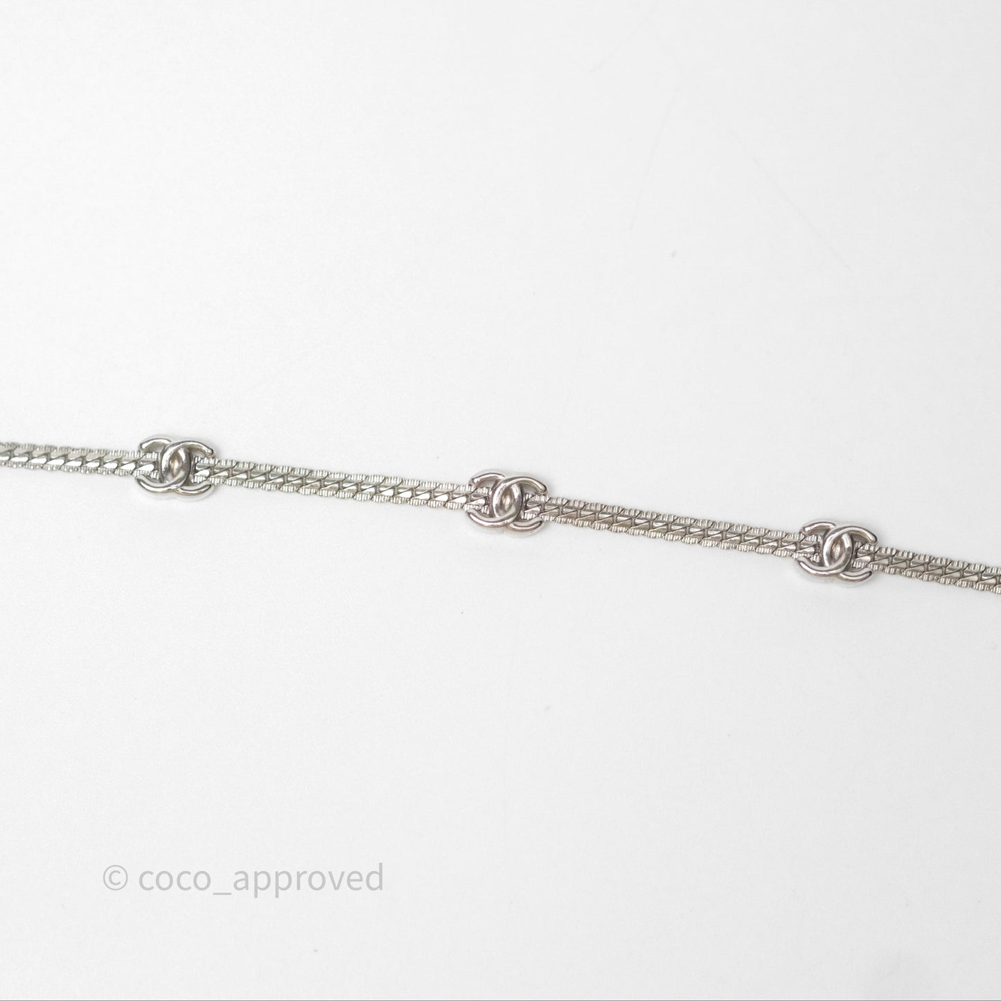 Chanel Five CC Choker Silve Tone 24B
