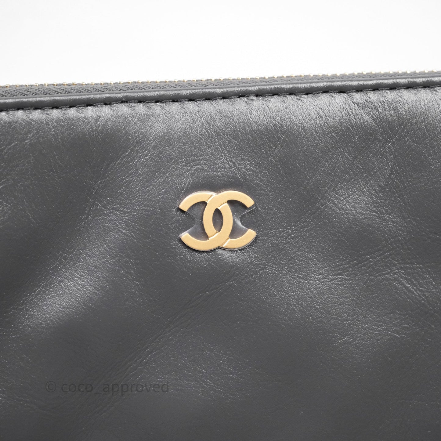Chanel 22 Bag Medium Dark Grey Calfskin Gold Hardware