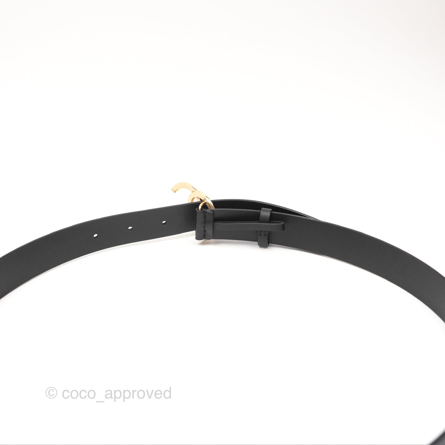 Chanel Crystal CC Belt Black Size 80 24C