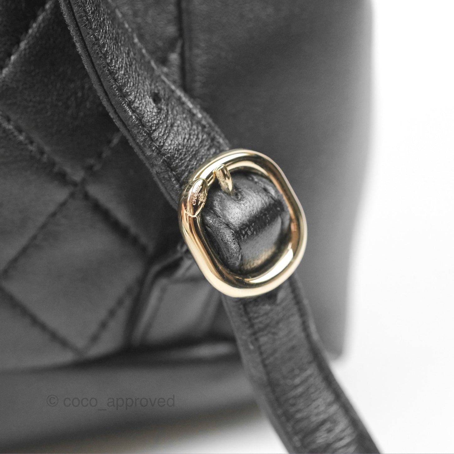 Chanel Quilted Small Duma Drawstring Backpack Black Calfskin Gold Hardware