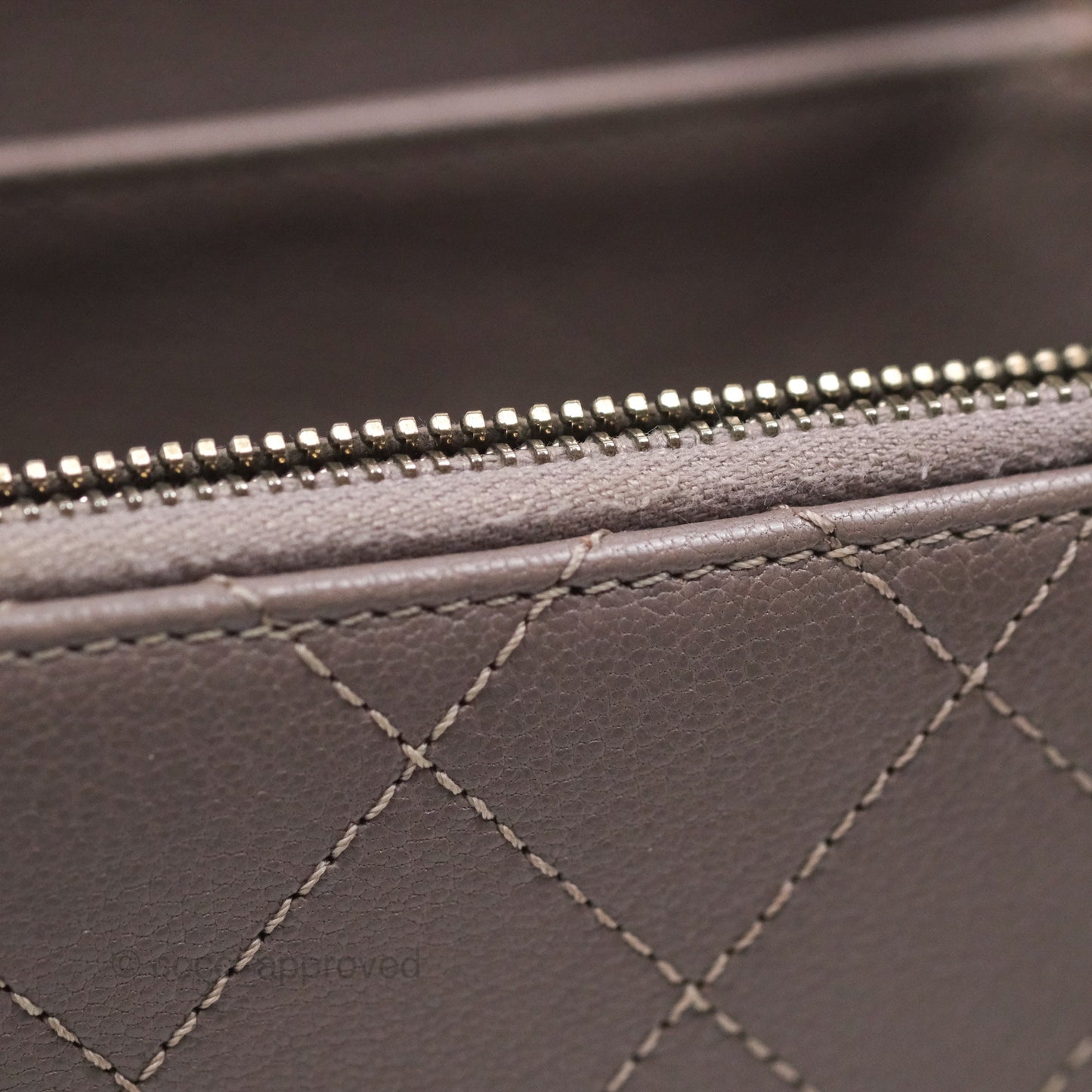 Chanel Coco Curve Flap Burnished Lilac Grey Calfskin Goatskin Antique Gold Hardware