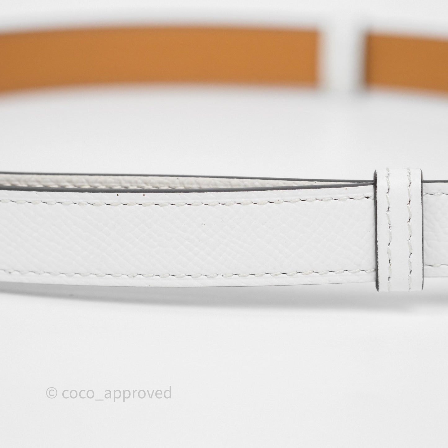 Hermès Kelly Buckle Belt Blanc 01 Epsom Rose Gold Hardware