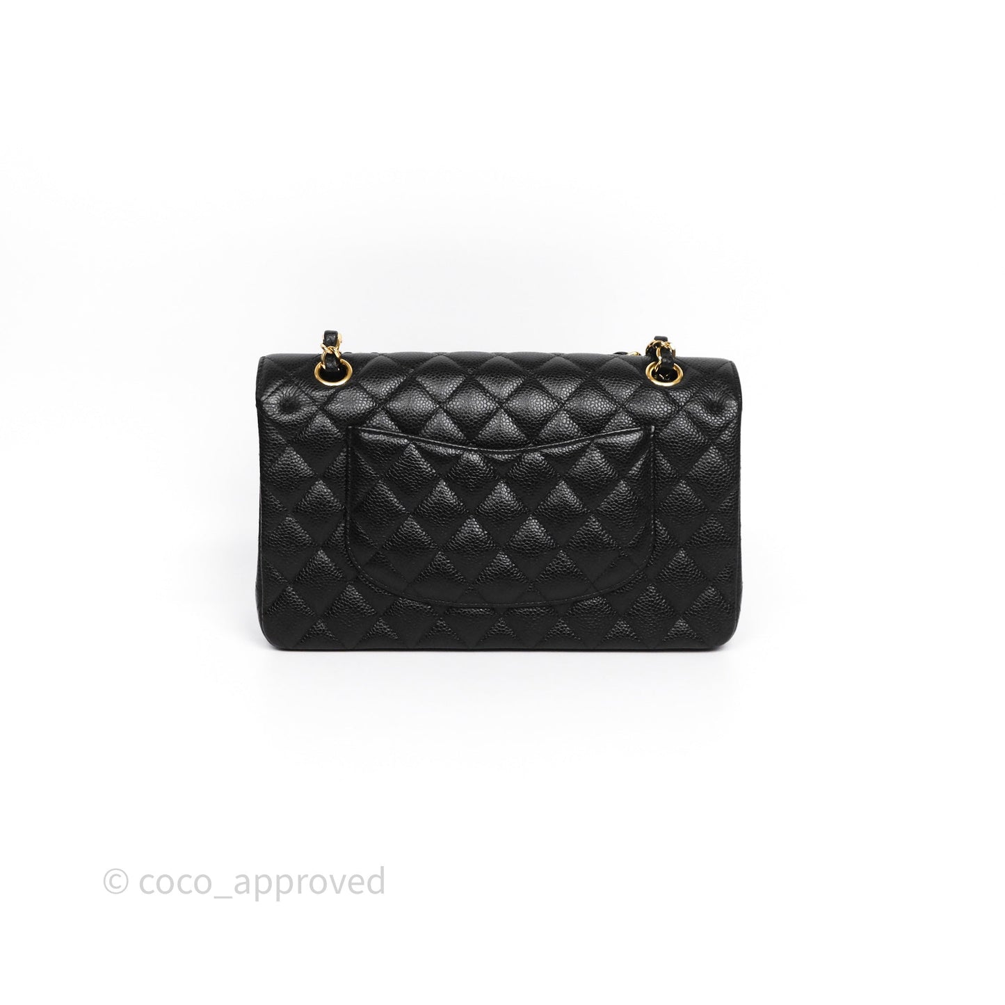 Chanel Classic M/L Medium Flap Quilted Black Caviar Gold Hardware