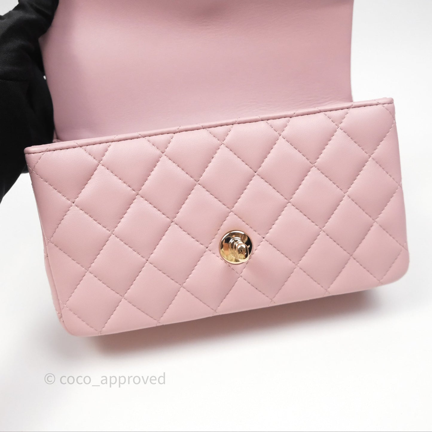 Chanel Top Handle Mini Rectangular Flap Lilac Pink Lambskin Gold Hardware