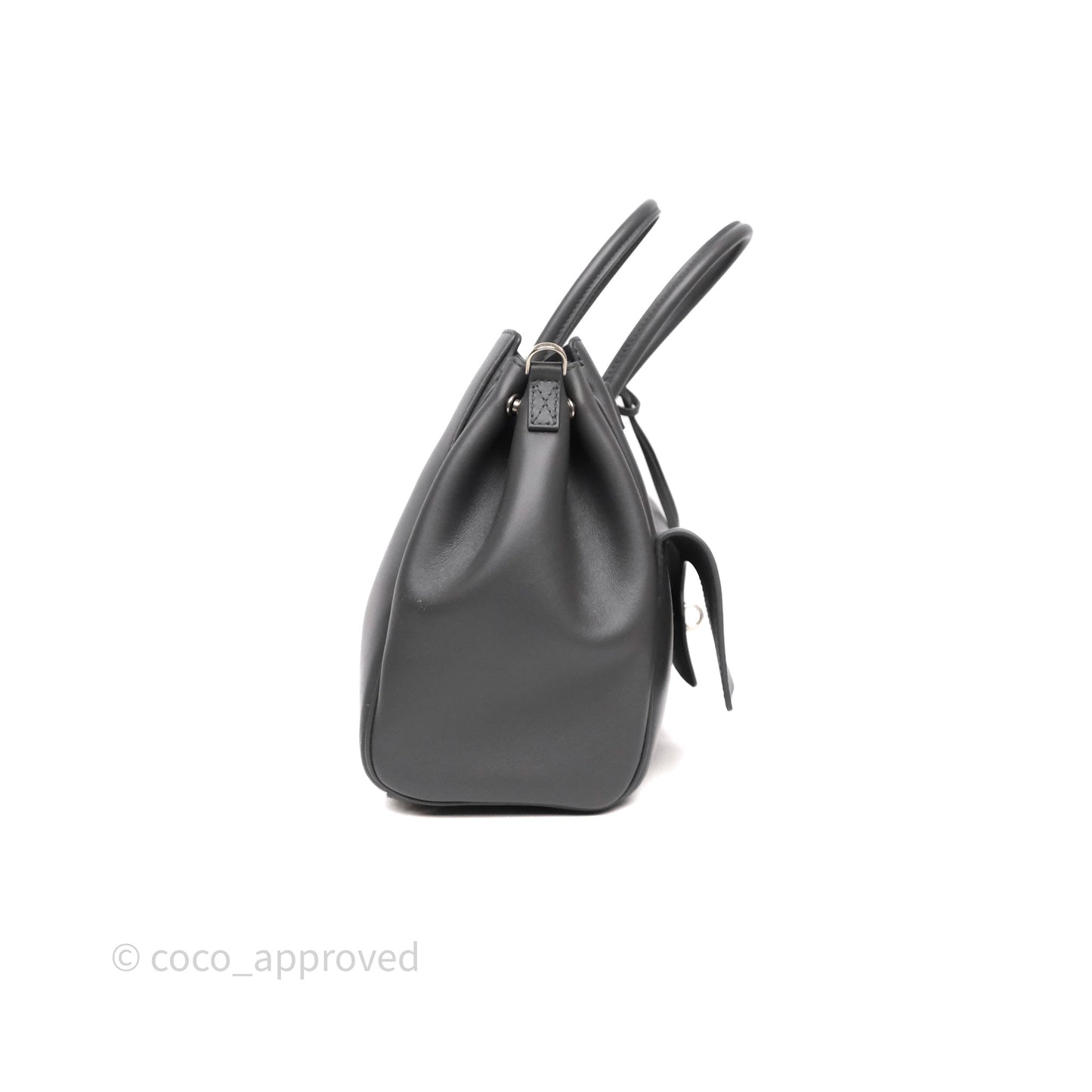 Balenciaga Small Bel Air Carry All Bag Grey Calfskin Silver Hardware