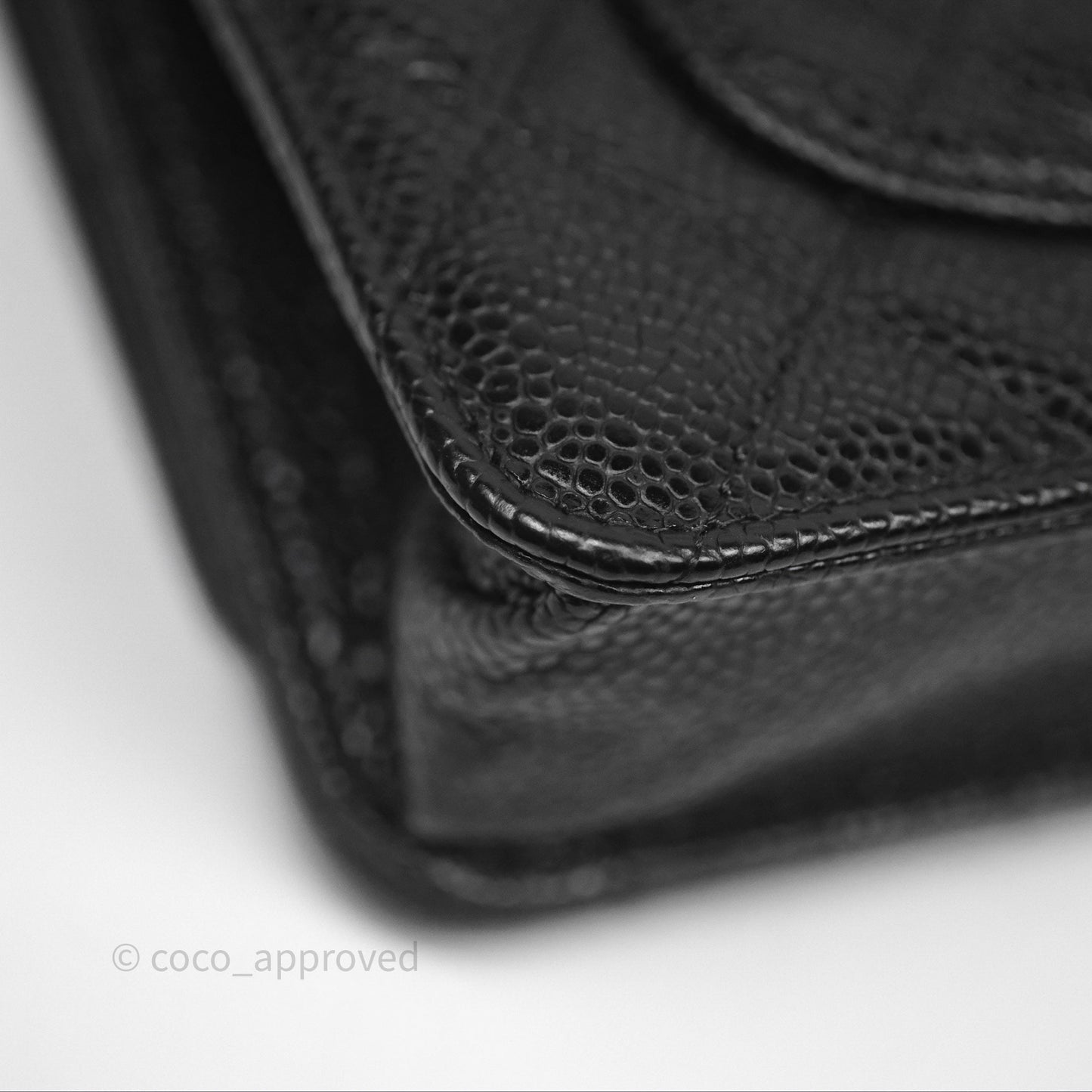 Chanel Classic Wallet On Chain WOC Quilted Black Caviar Gold Hardware