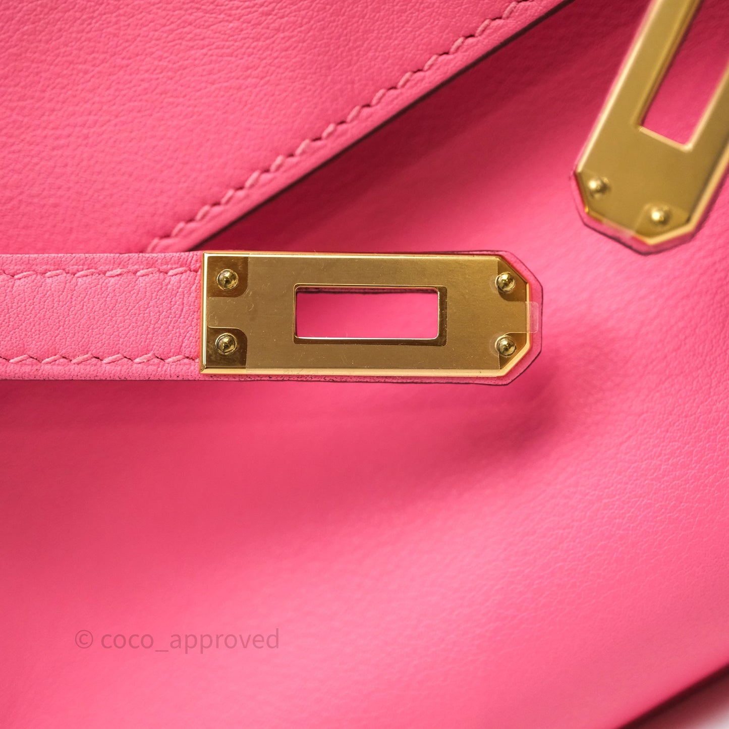 Hermès Kelly Mini Pochette U5 Rose Lipstick Swift Gold Hardware
