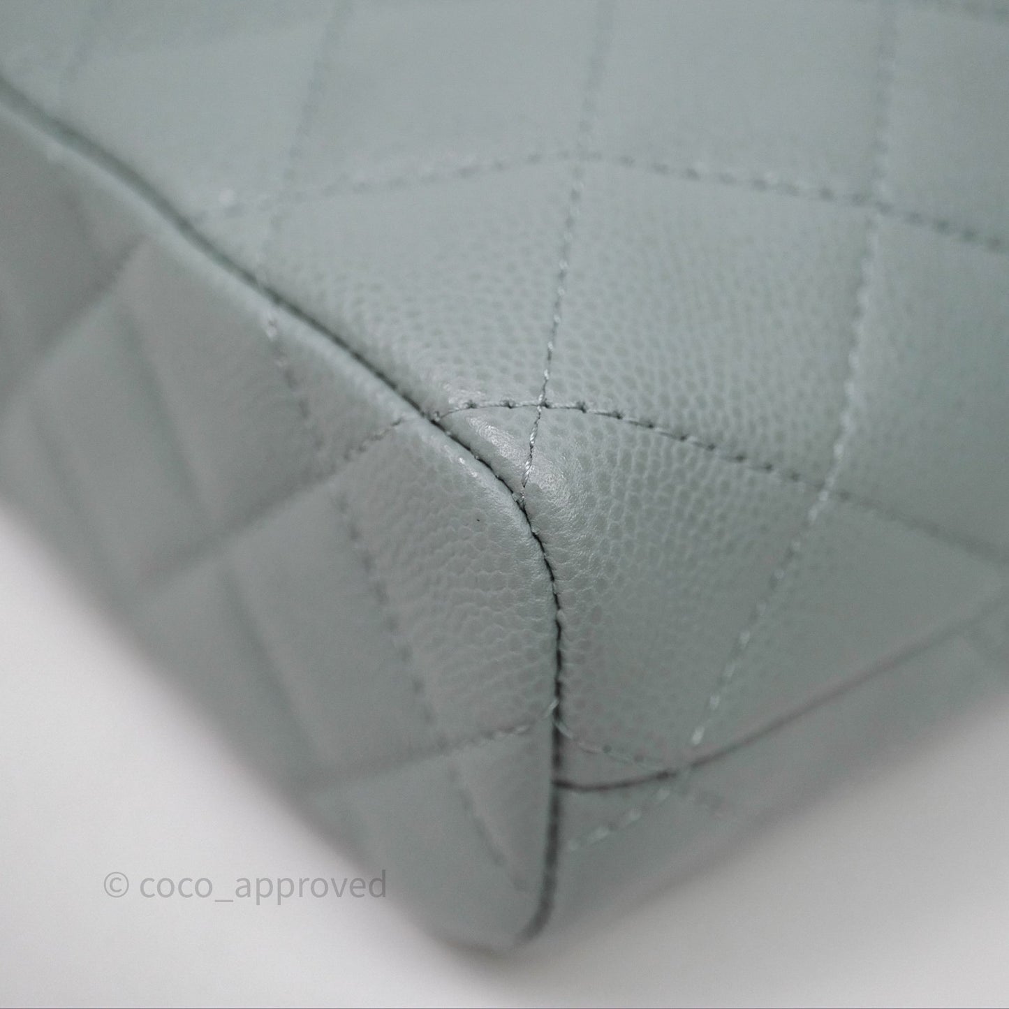 Chanel Hobo With Chain Quilted Tiffany Green Grey Caviar Gold Hardware