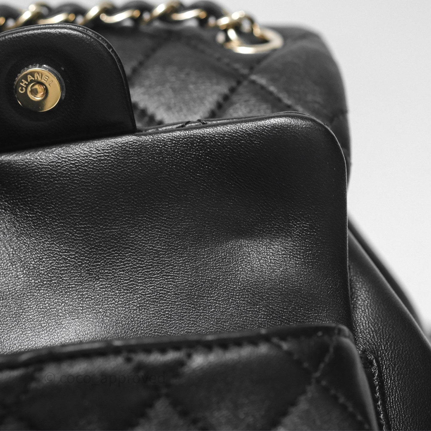 Chanel Small Duma Drawstring Backpack Black Lambskin Gold Hardware