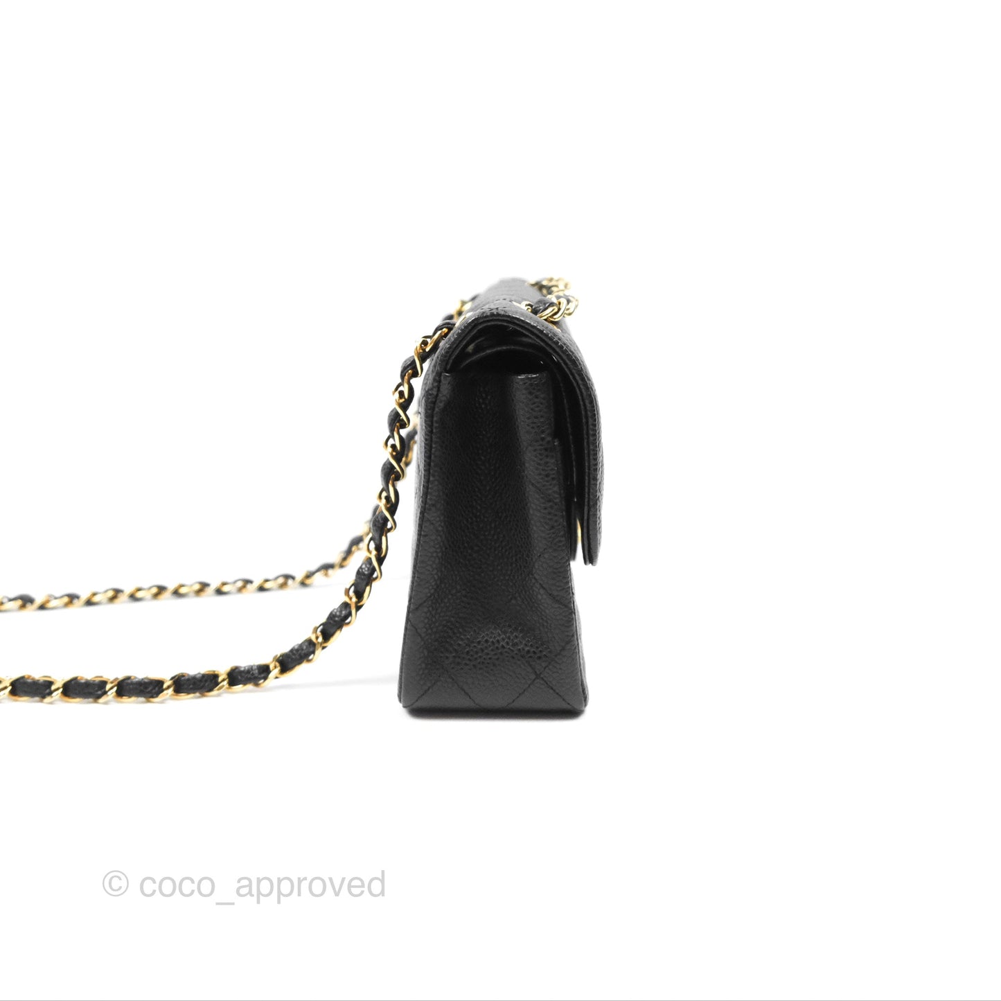 Chanel Small Quilted Classic Flap Black Caviar 24K Gold Hardware