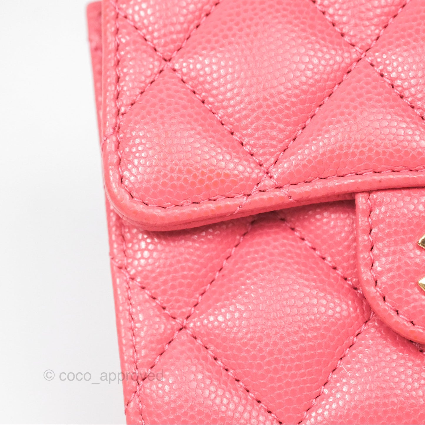 Chanel Classic Short Flap Wallet Pink Caviar Gold Hardware⁣