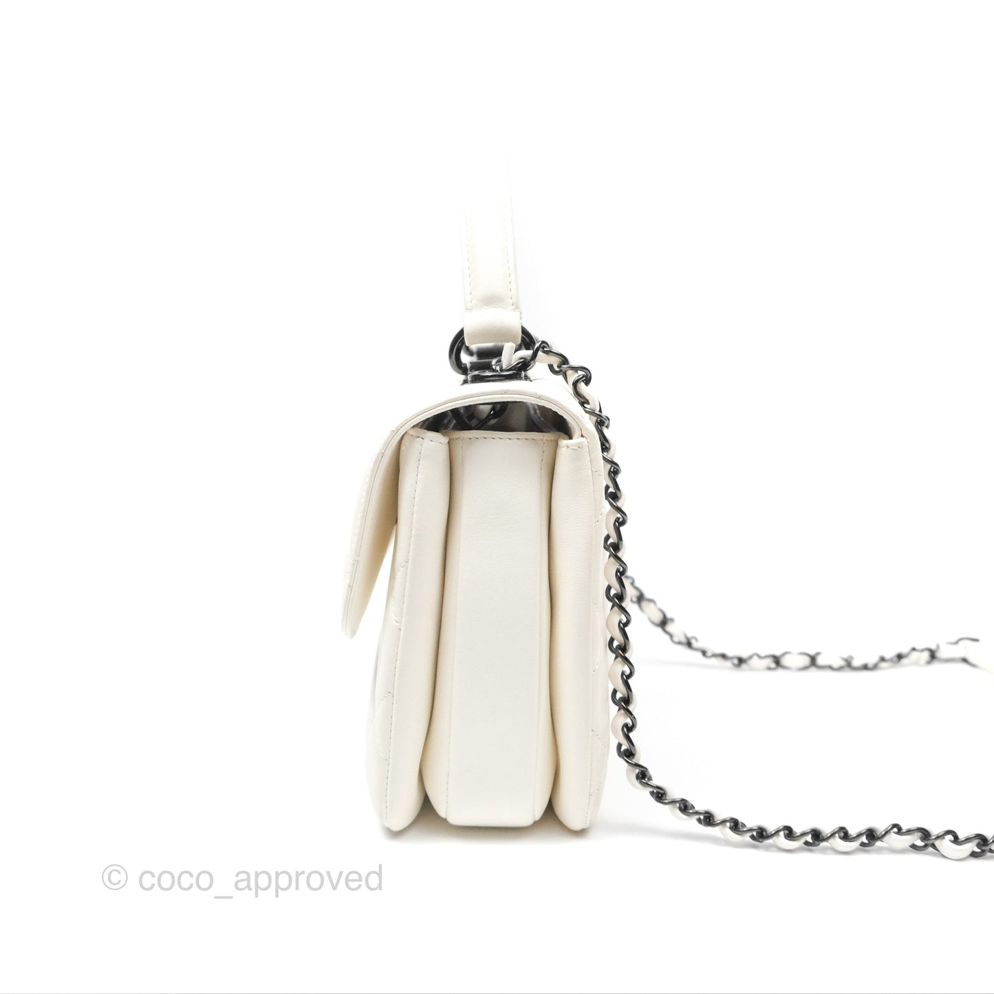 Chanel Trendy CC Small White Lambskin Black Hardware