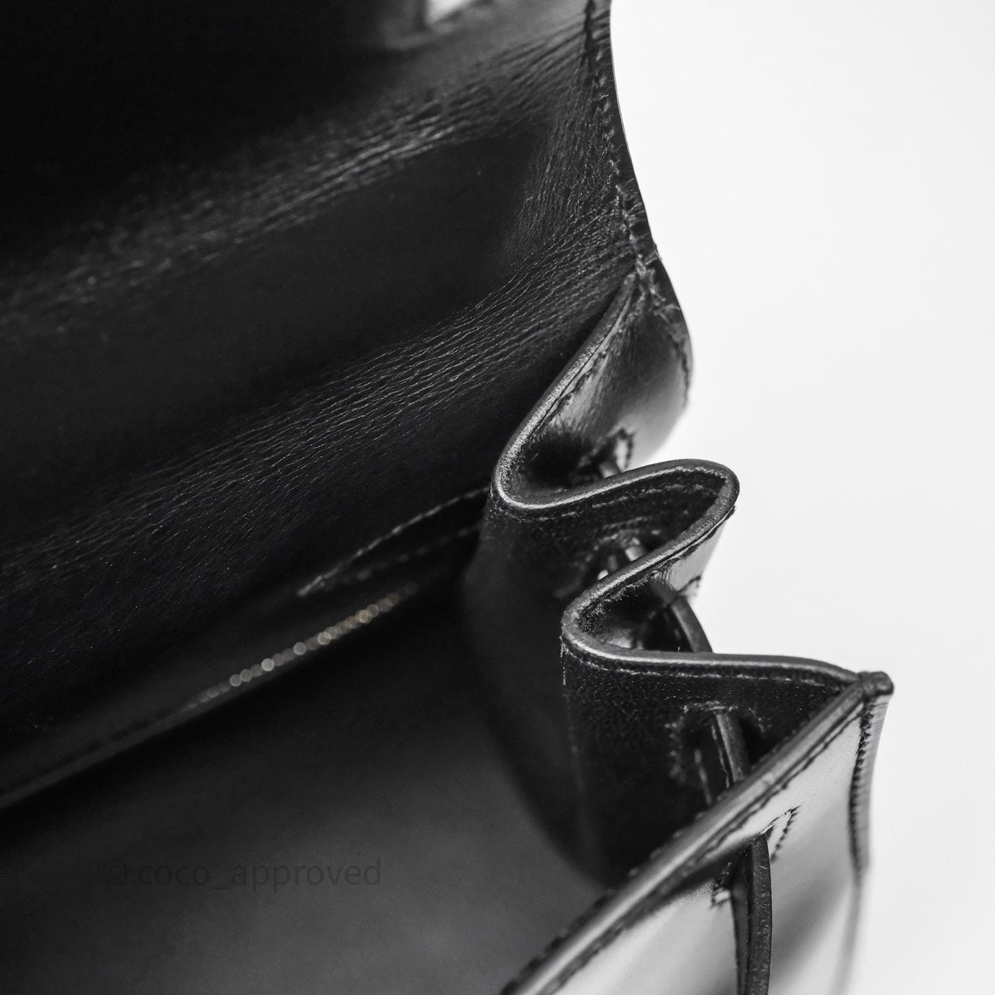 Hermès Kelly 28 Sellier Black Noir 89 Box Leather Palladium Hardware
