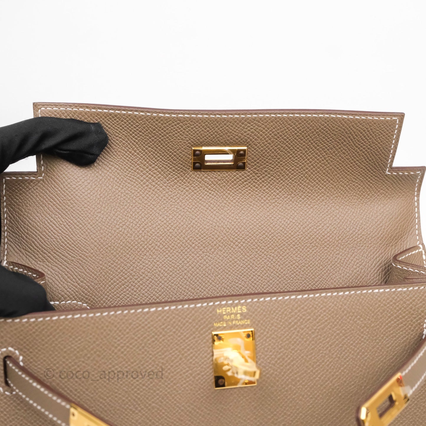Hermès Kelly 25 Etoupe 18 Epsom Gold Hardware