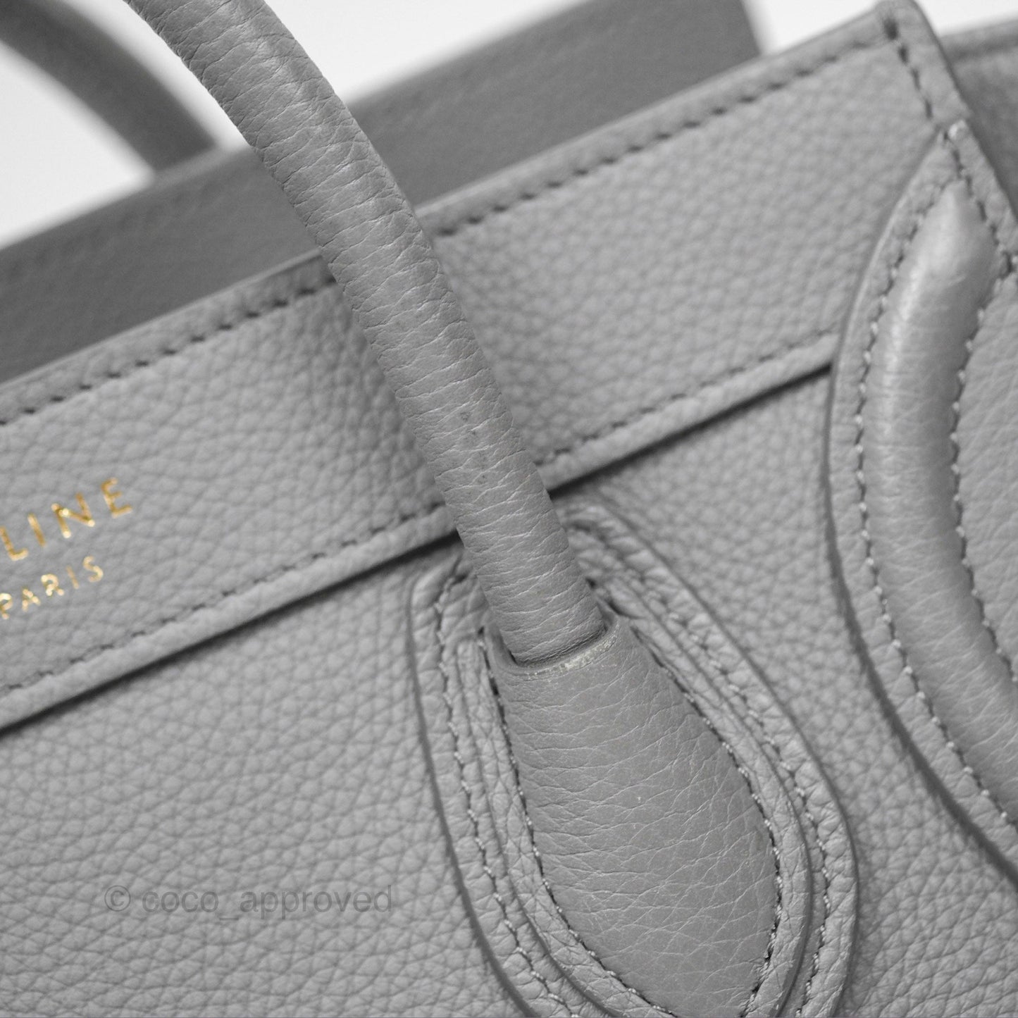 Celine Nano Luggage Bag Grey Drummed Calfskin
