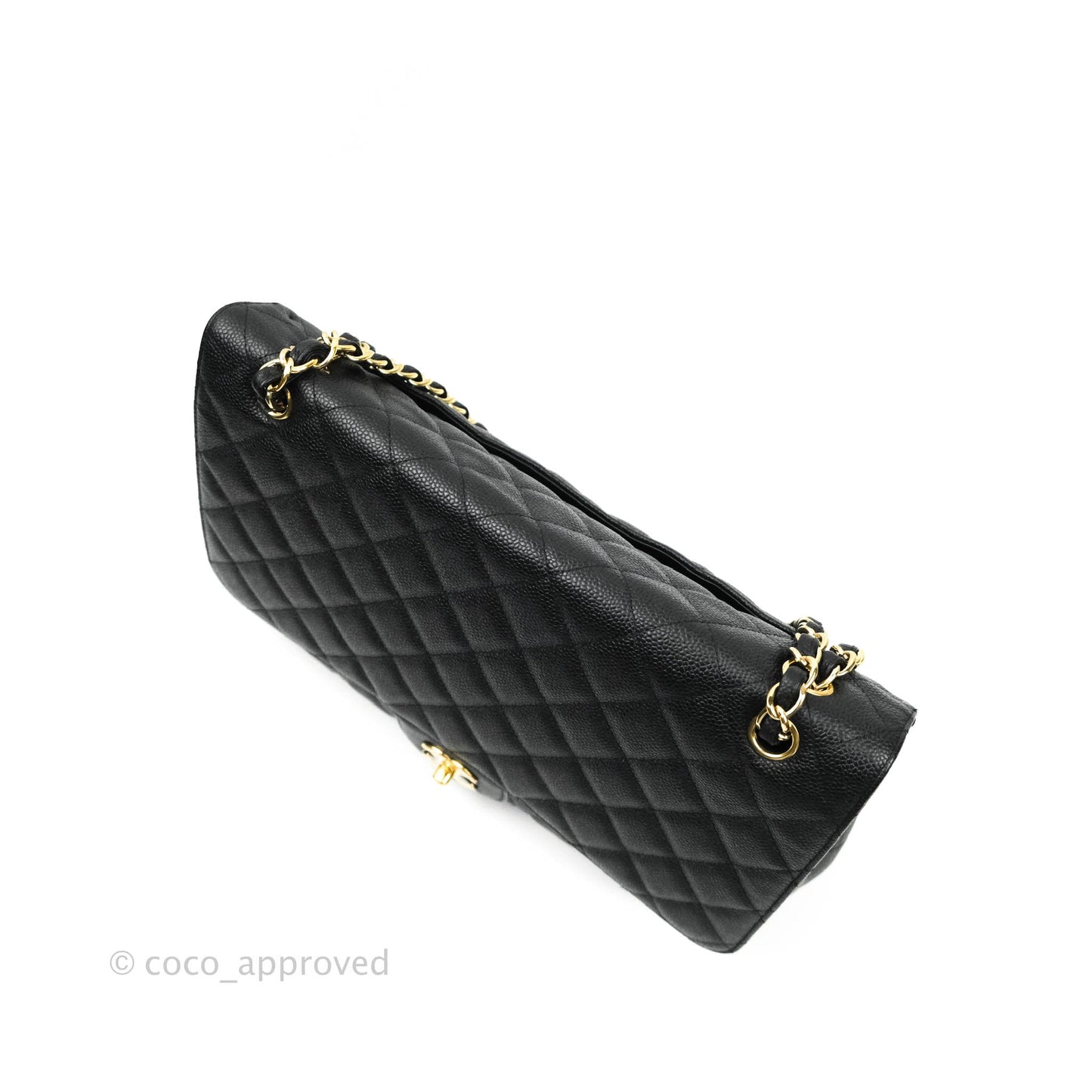Chanel Classic Single Flap Maxi Black Caviar Gold Hardware
