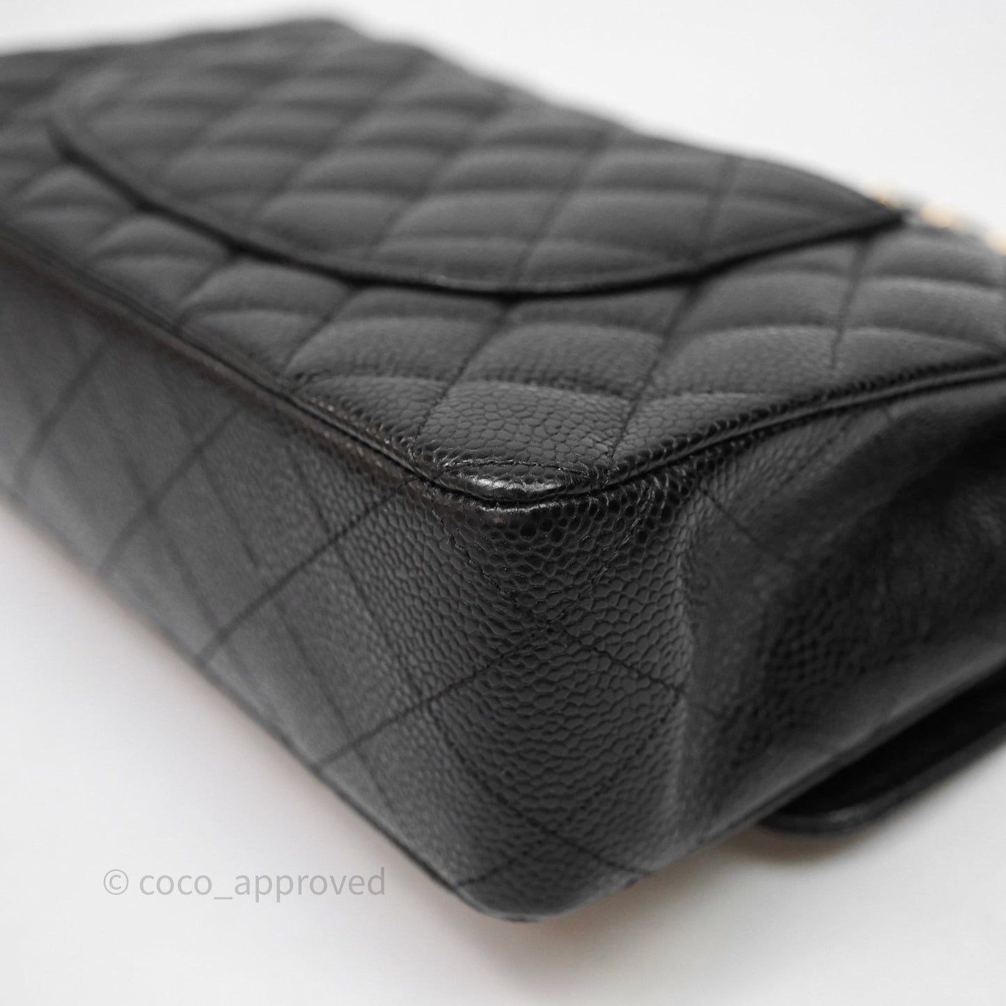 Chanel Classic M/L Medium Flap Quilted Black Caviar Gold Hardware