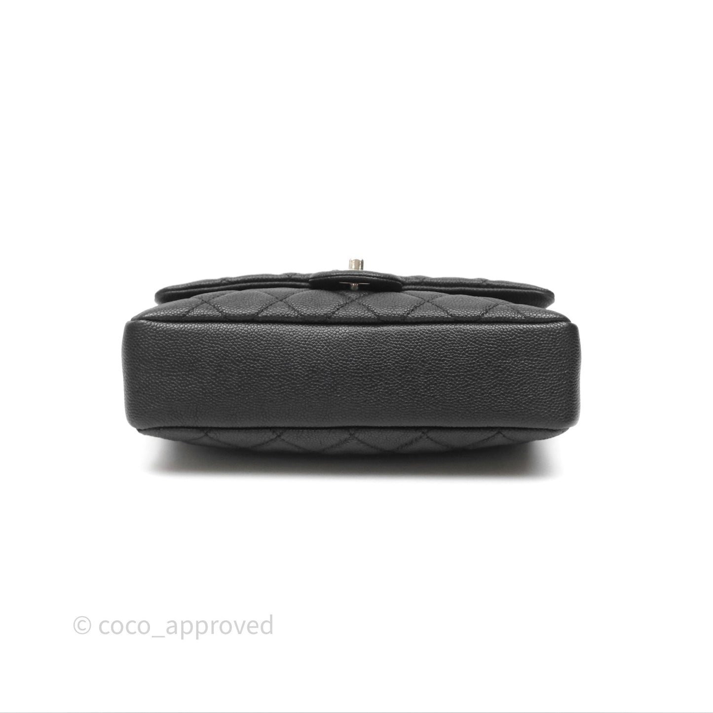 Chanel Quilted Easy Flap Bag Black Caviar Silver Hardware