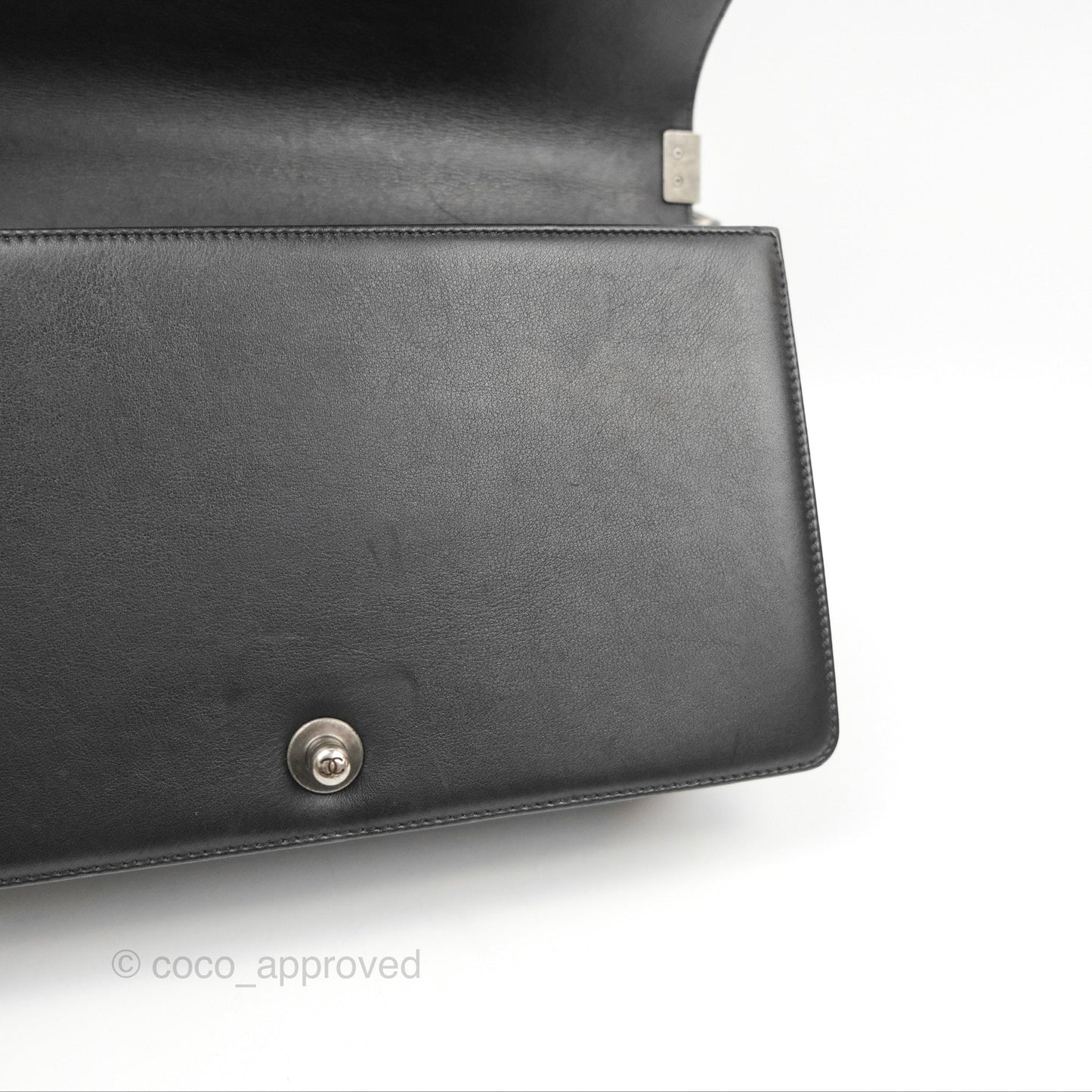 Chanel Quilted New Medium Boy Black Lambskin Ruthenium Hardware
