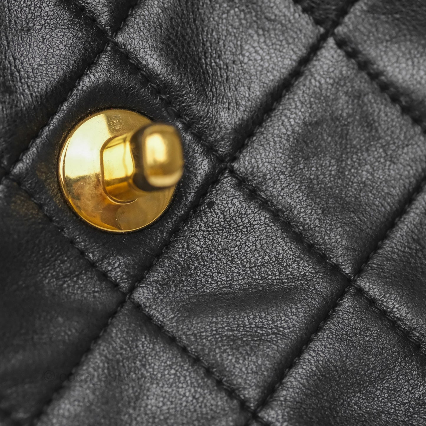Chanel Vintage Mini Square Black Lambskin 24K Gold Hardware