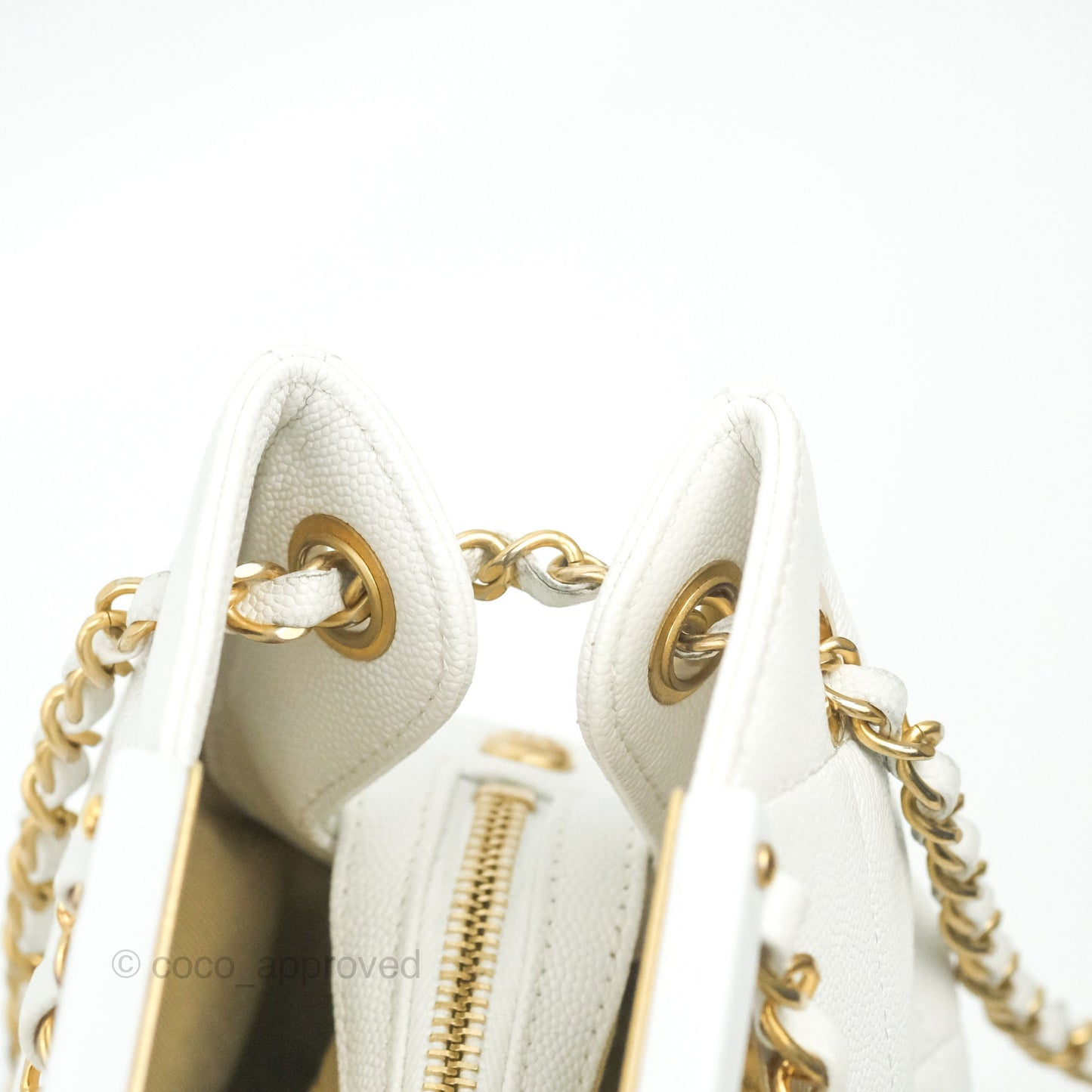 Chanel A Real Catch Shopping Bag White Caviar
