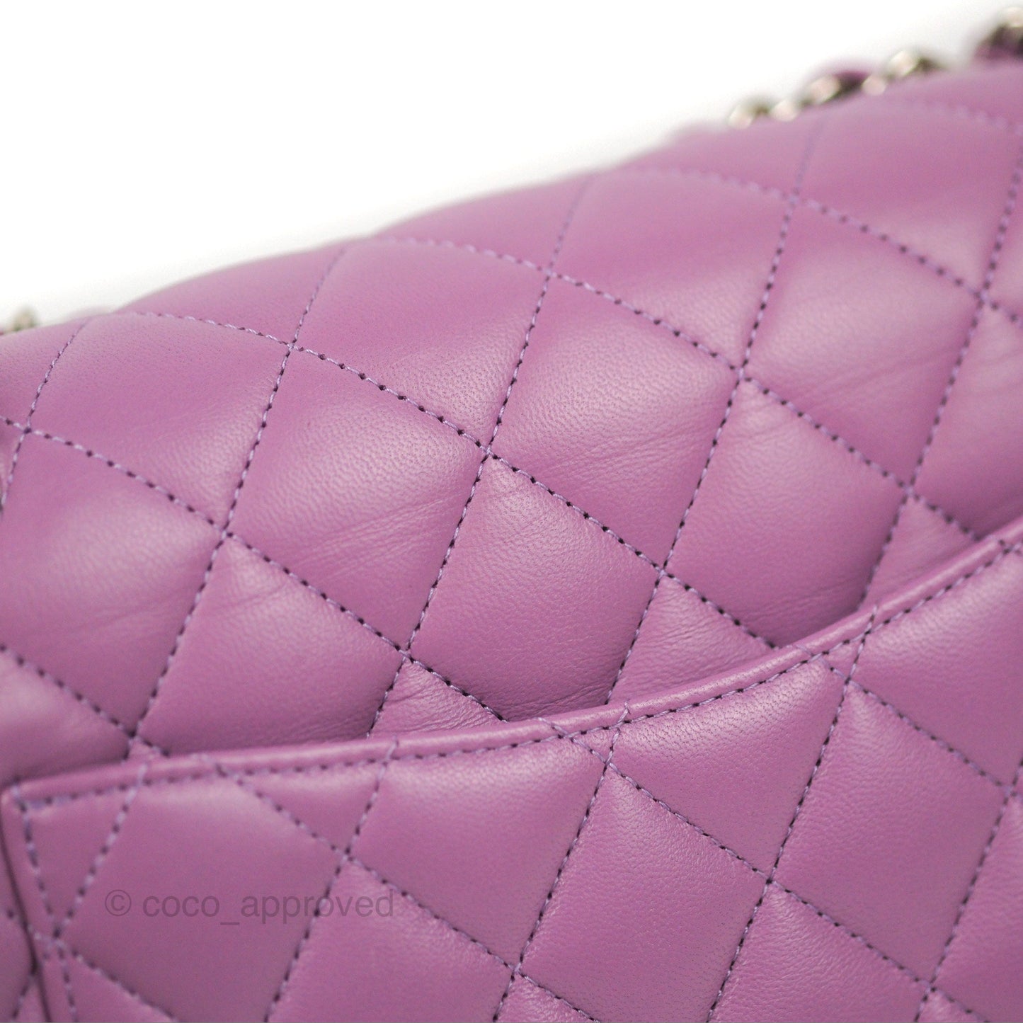 Chanel Small Classic Quilted Flap Purple Lambskin Silver Hardware