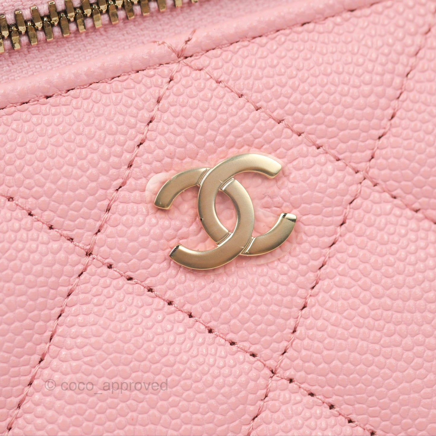 Chanel Classic Vanity With Chain Pink Caviar Gold Hardware