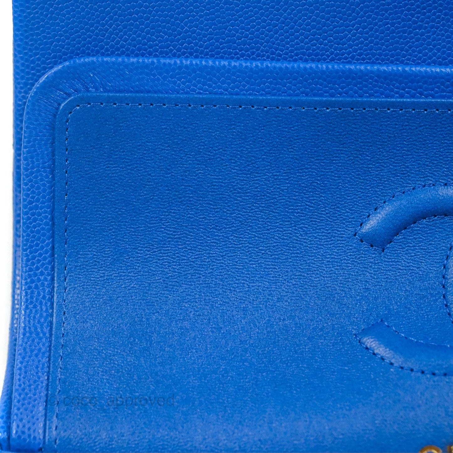 Chanel Small Classic Quilted Flap Blue Caviar Gold Hardware