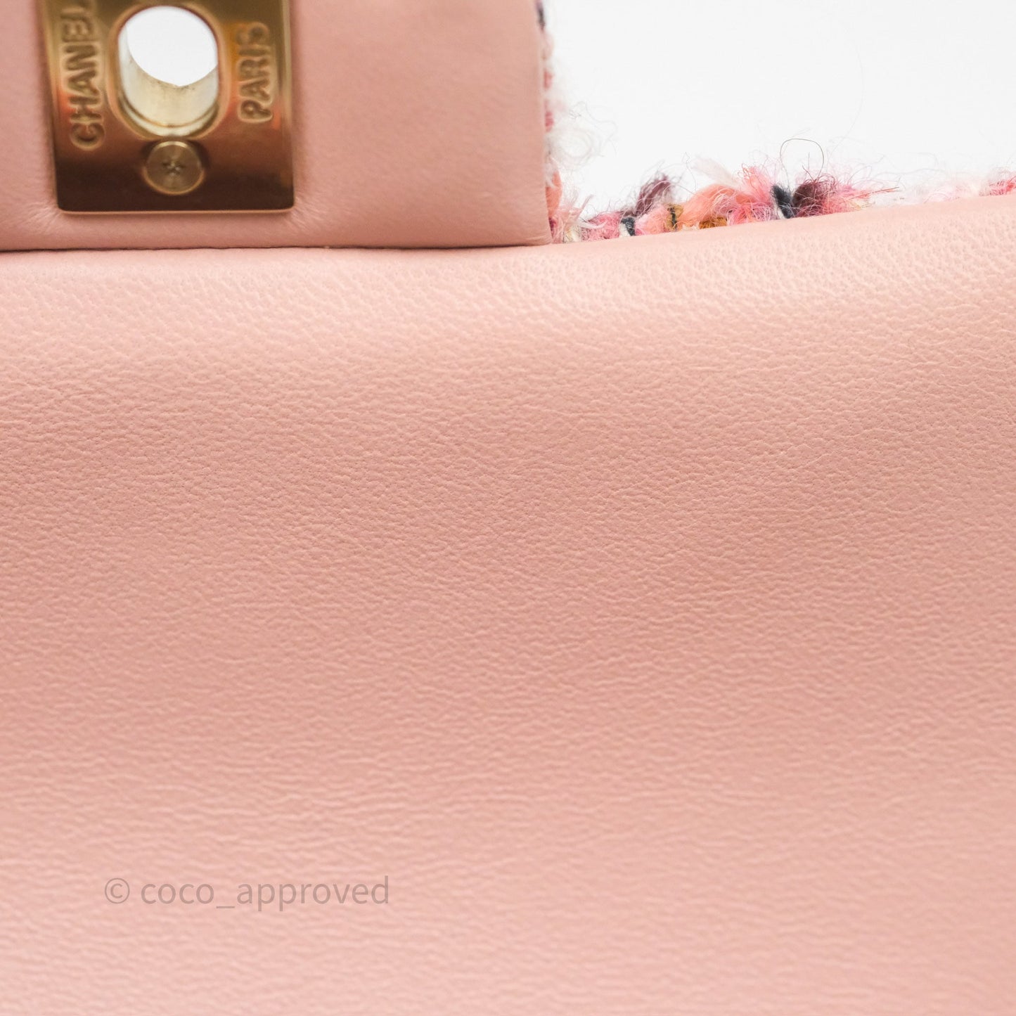 Chanel Mini Rectangular Pink Burgundy Tweed Gold Hardware 23K