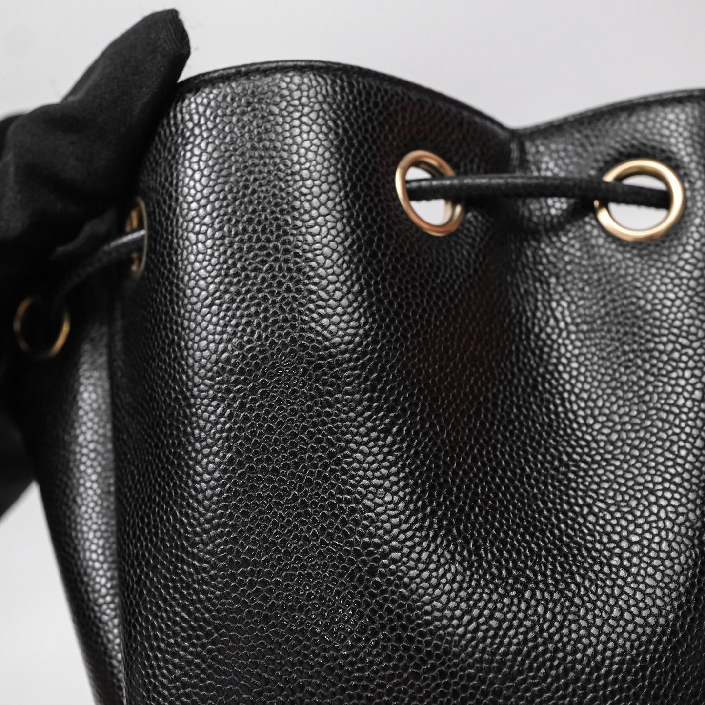 Chanel Business Affinity Drawstring Bucket Bag Black Caviar Gold Hardware