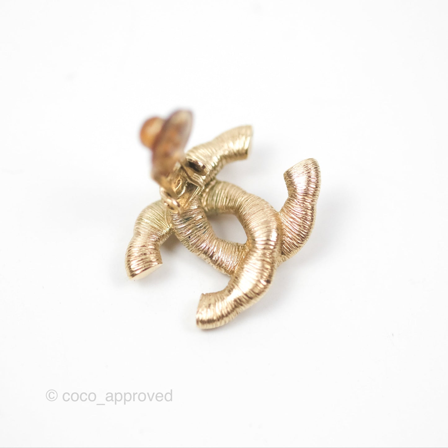 Chanel CC Pink Crystal Ear Clips Gold Tone 16C