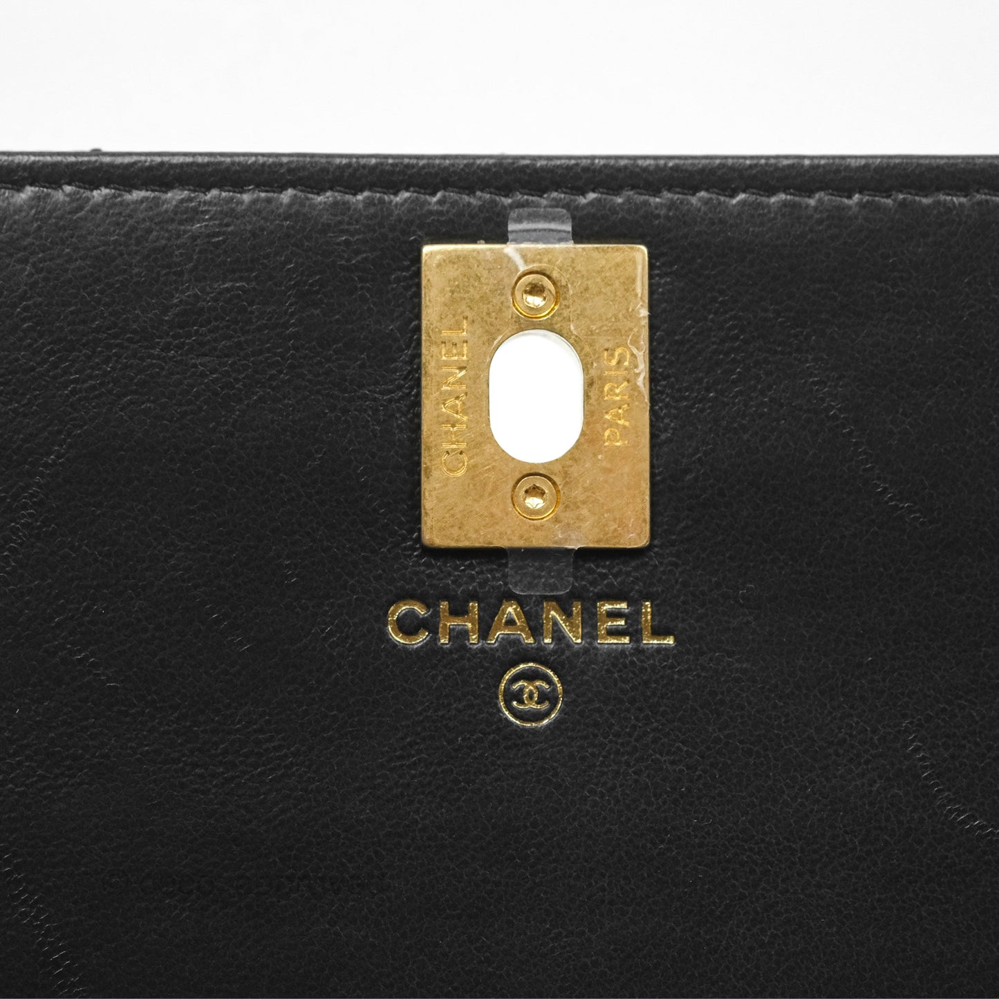 Chanel All Slide Wallet on Chain WOC Adjustable Chain Quilted Black Lambskin 22K