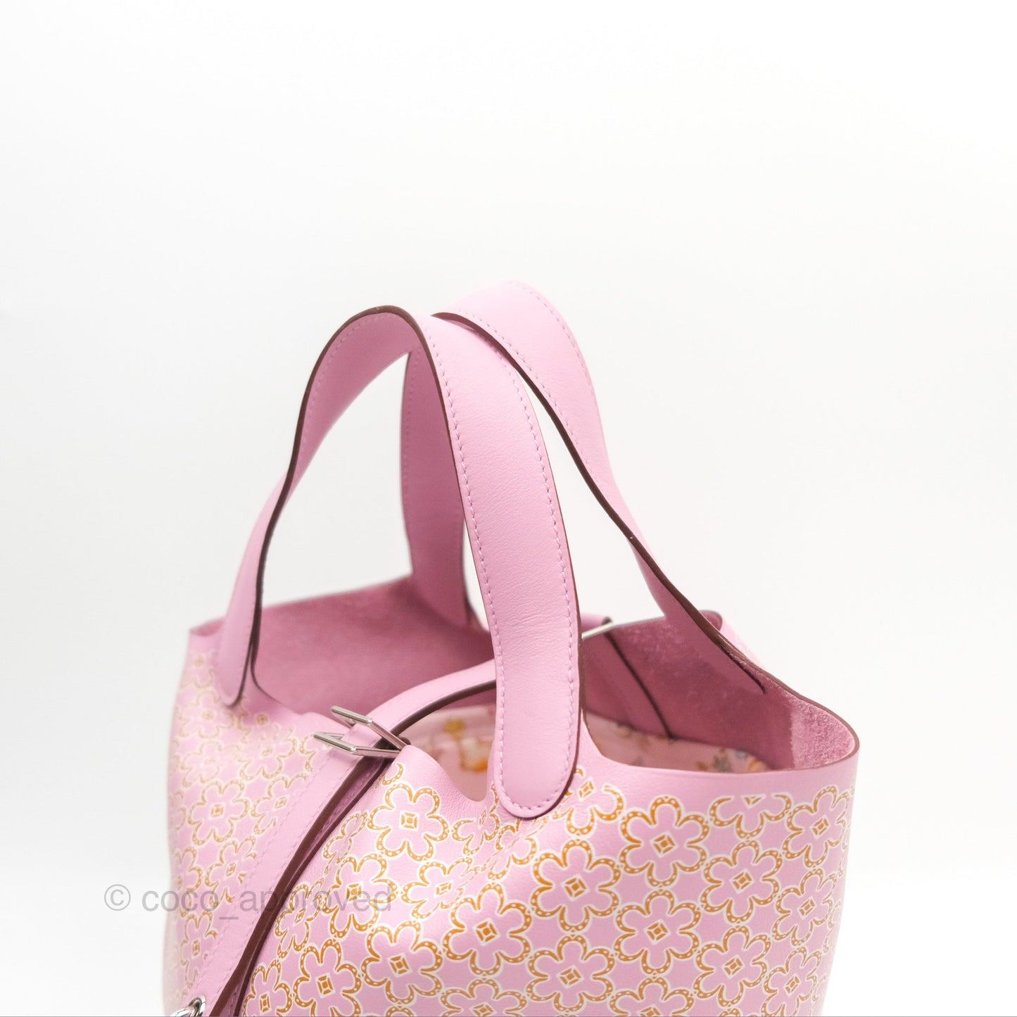 Hermès Picotin Lock 18 Lucky Daisy Mauve Sylvestre Swift Palladium Hardware