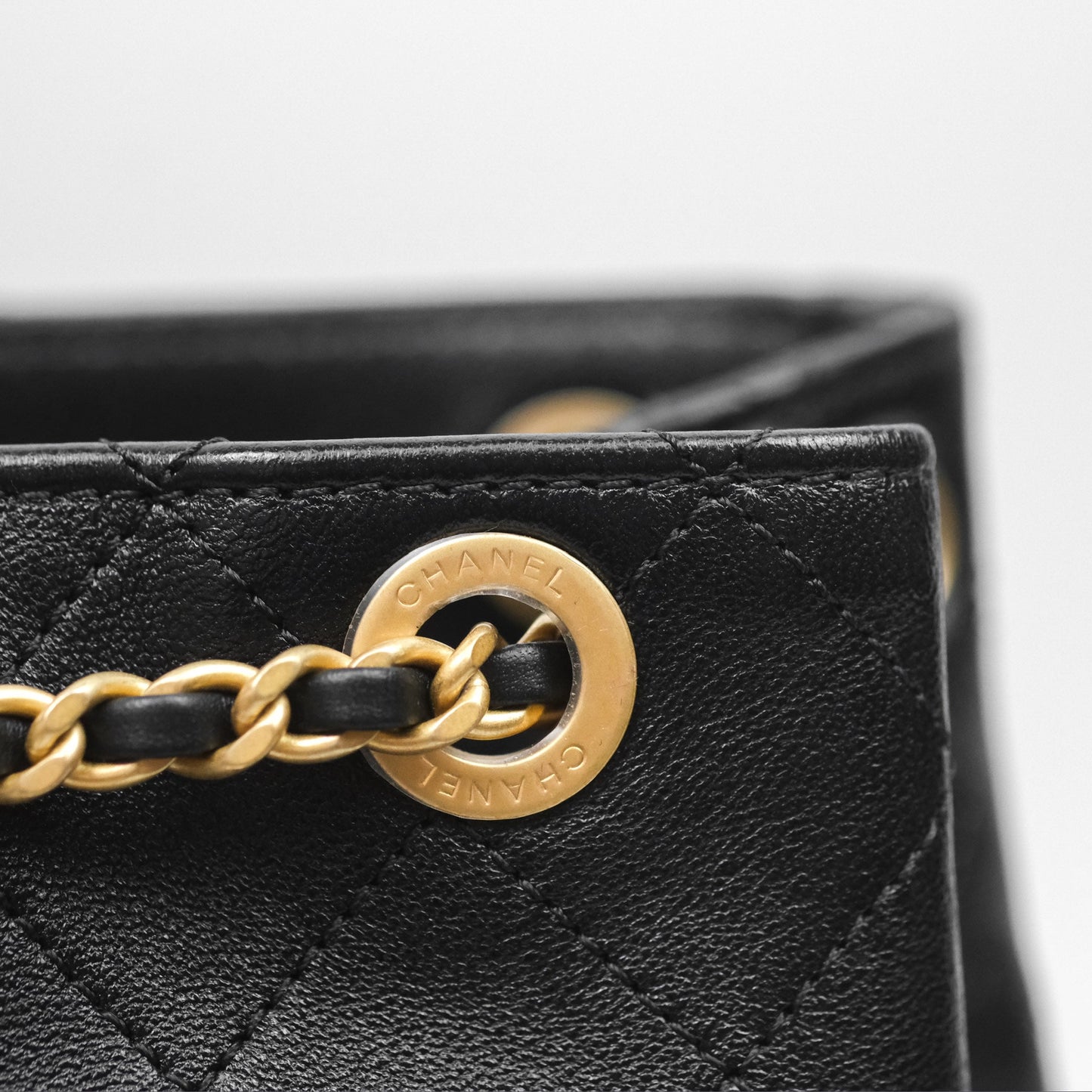 Chanel Double Pocket Black Lambskin Gold Hardware
