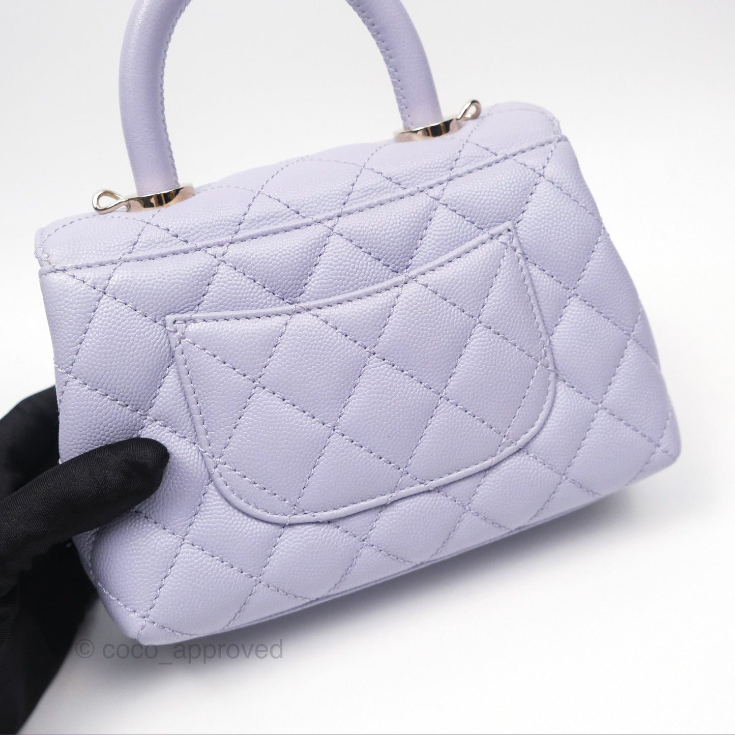 Chanel Mini Coco Handle Lilac Caviar Gold Hardware