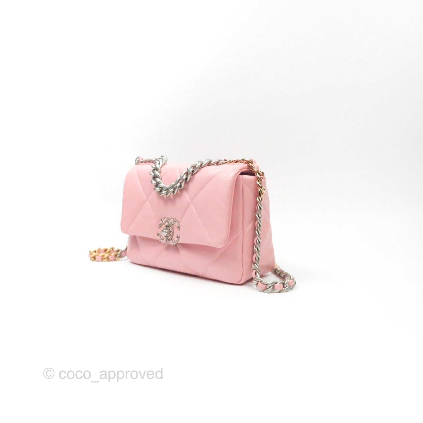 Chanel 19 Small Pink Lambskin Mixed Hardware