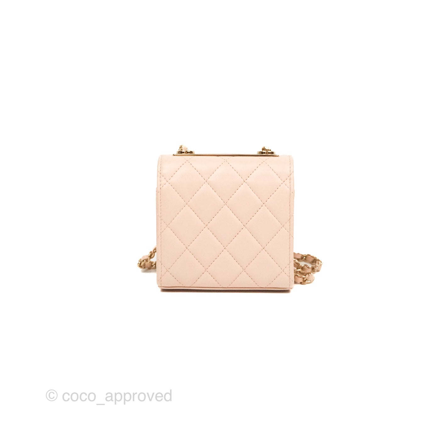 Chanel Mini Quilted Trendy CC Clutch With Chain Light Pink Lambskin Gold Hardware