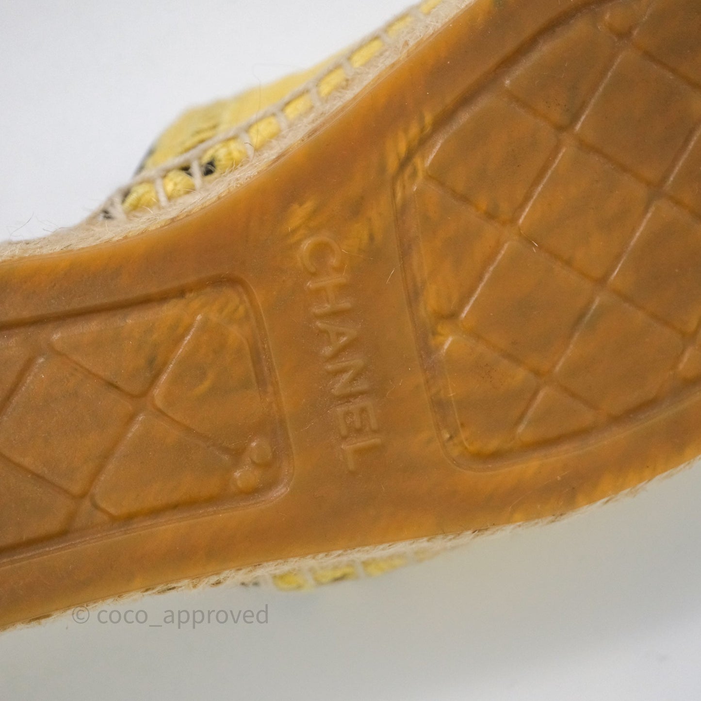 Chanel CC Logo Yellow/Black Slippers Size 38