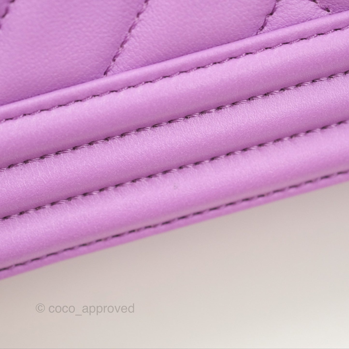 Chanel Chevron Small Boy Purple Calfskin Gold Hardwa