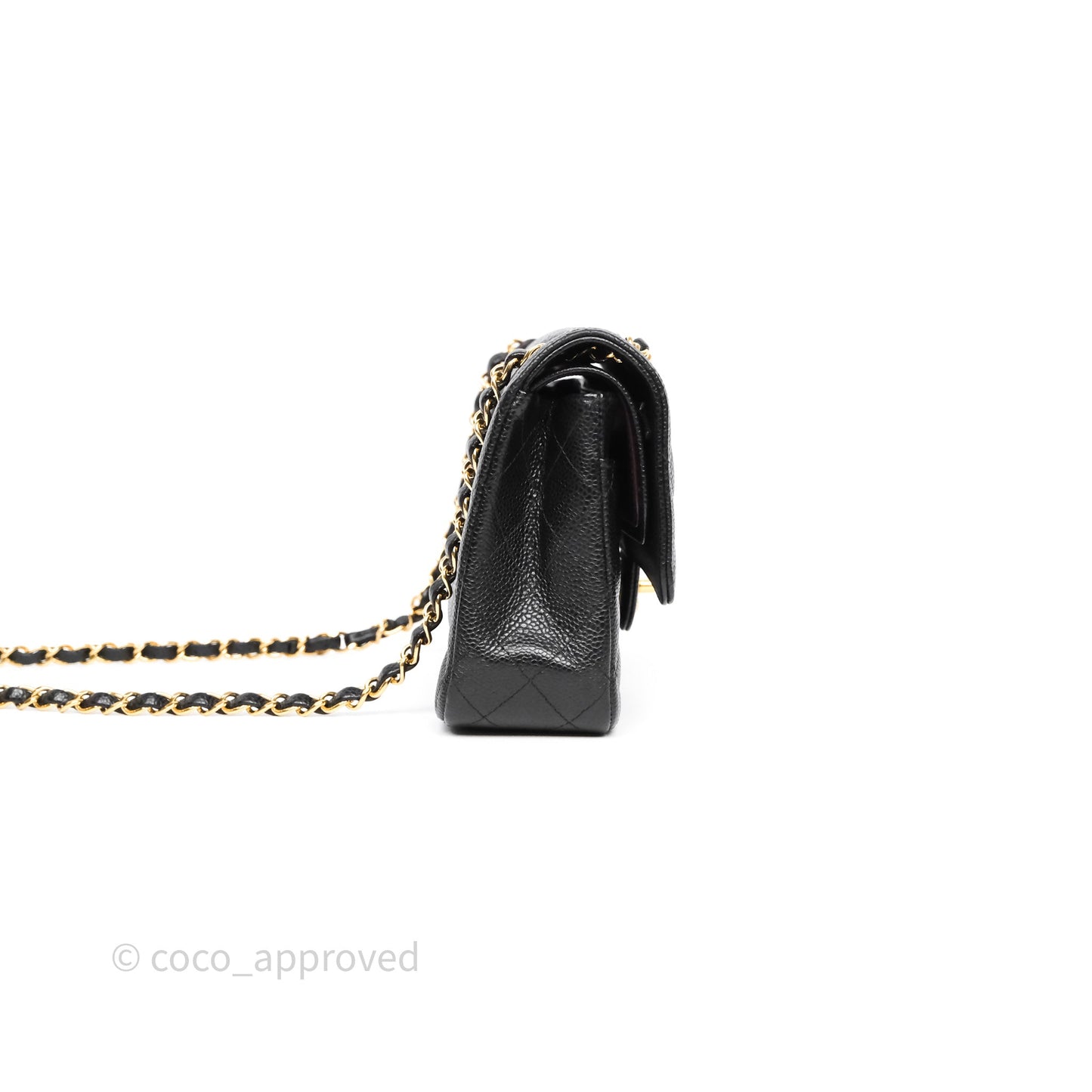 Chanel Classic M/L Medium Flap Quilted Black Caviar Gold Hardware