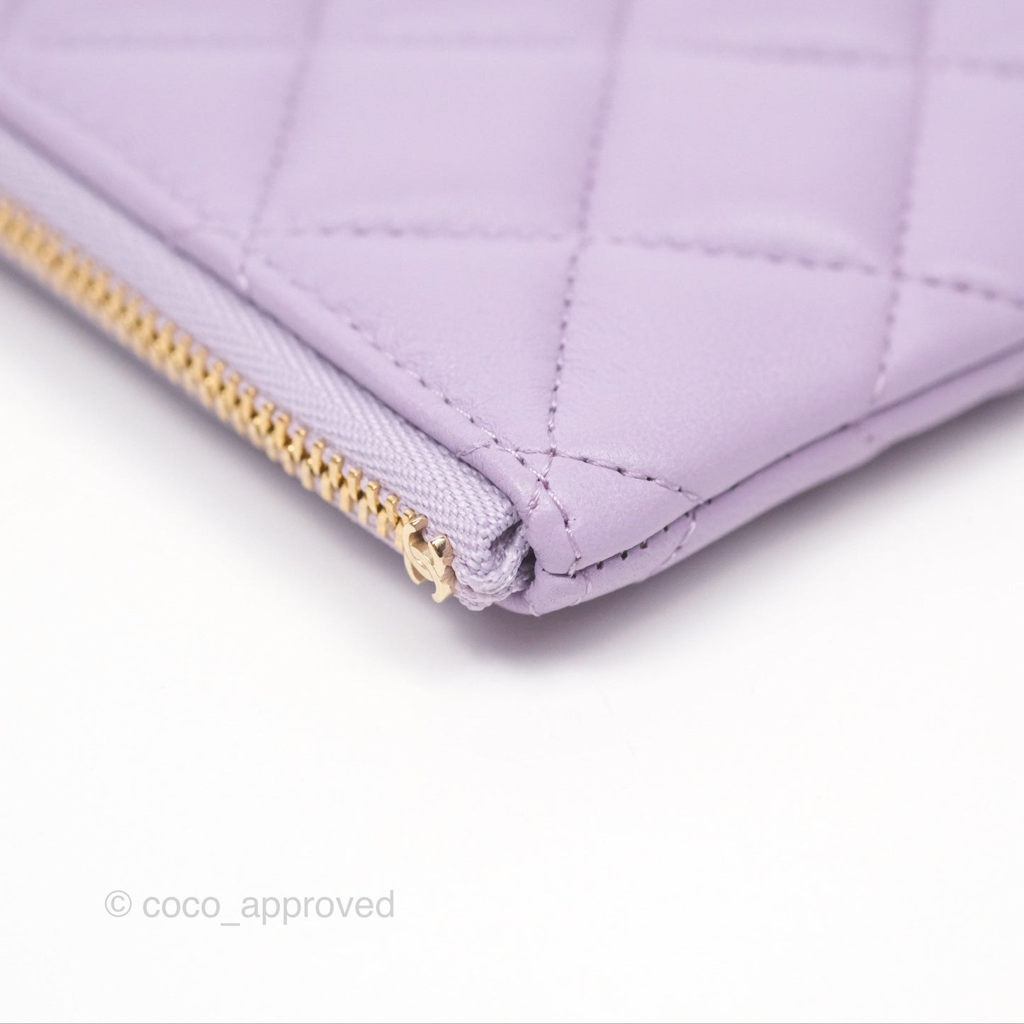 Chanel Pearl CC Small Pouch Purple Lambskin Gold Hardware