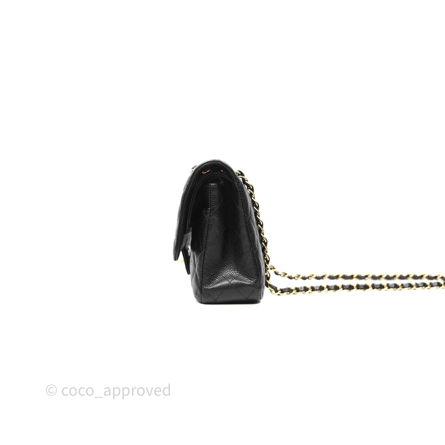 Chanel Classic M/L Medium Flap Quilted Black Caviar Gold Hardware