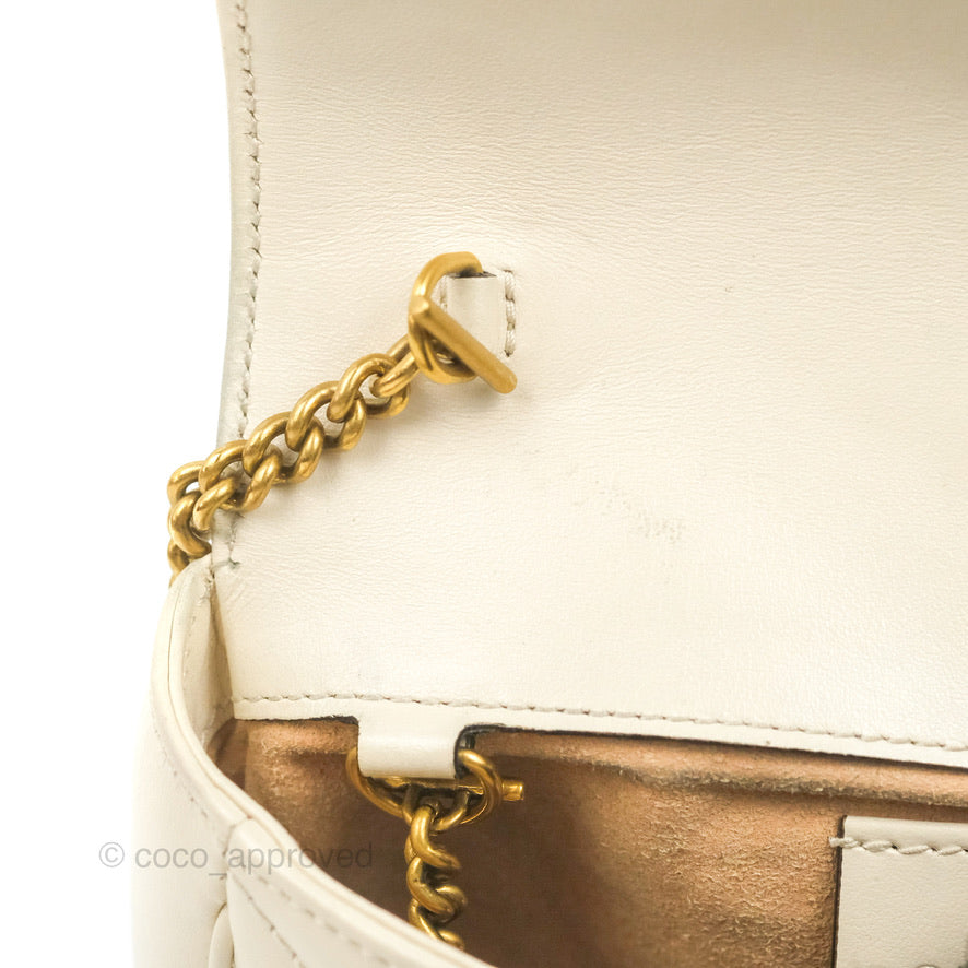 Gucci GG Marmont Matelassé Leather Super Mini Bag Ivory