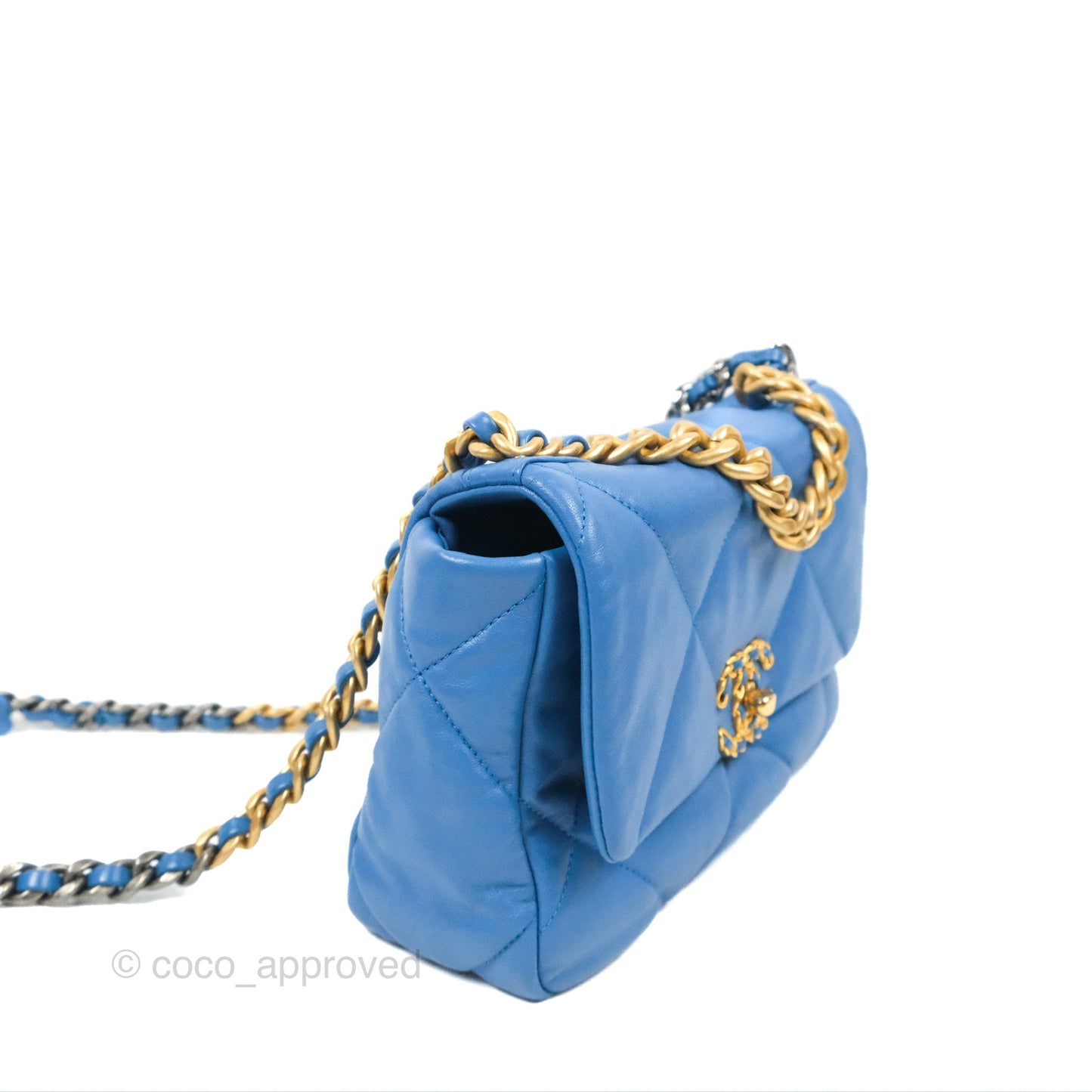 Chanel 19 Small Blue Mixed Hardware