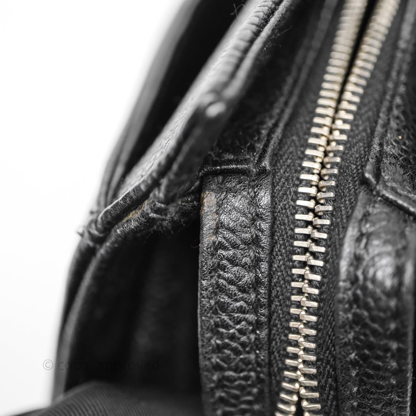 Chanel Vintage Tote Bag Black Caviar Silver Hardware