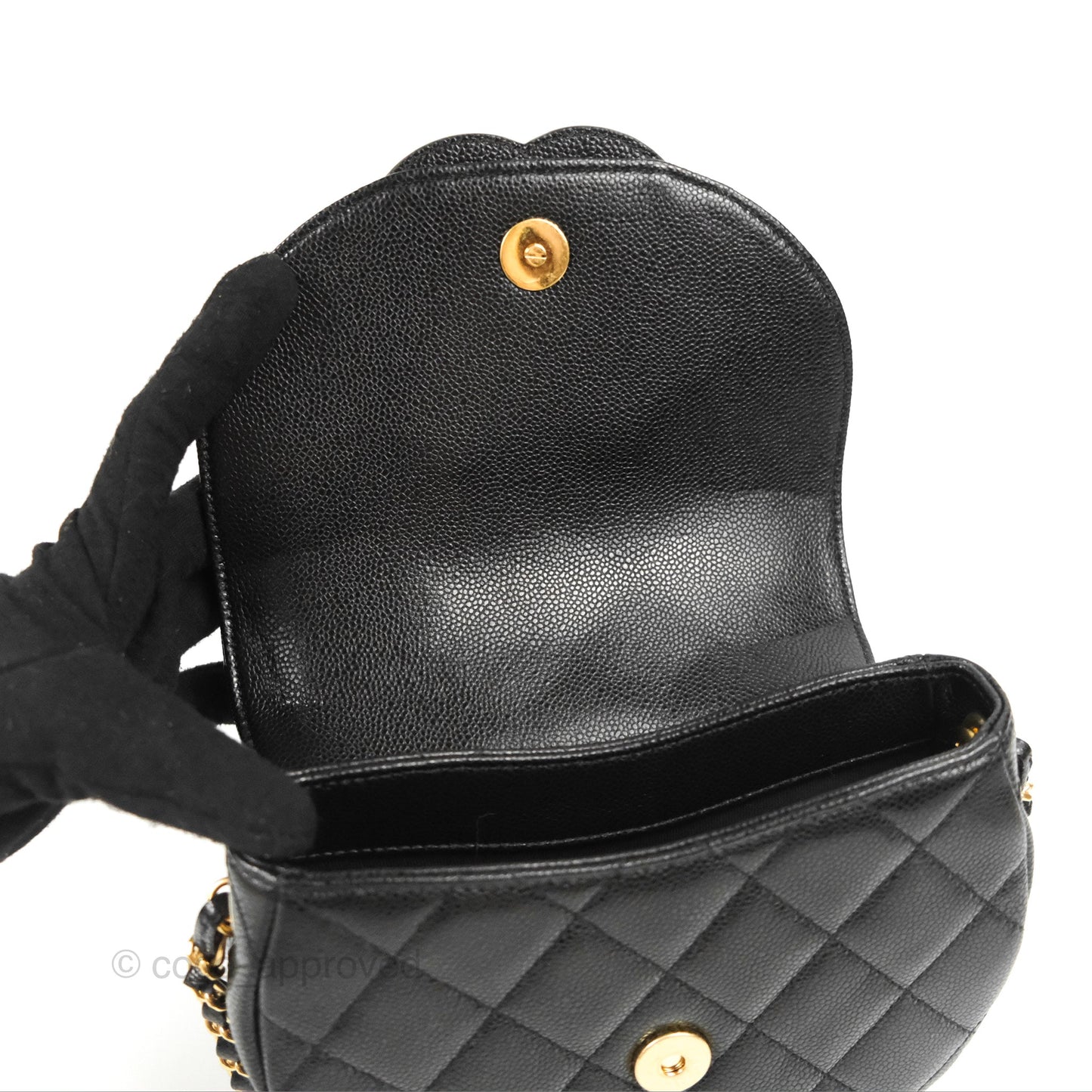 Chanel Mini Messenger Black Caviar Bag 23P