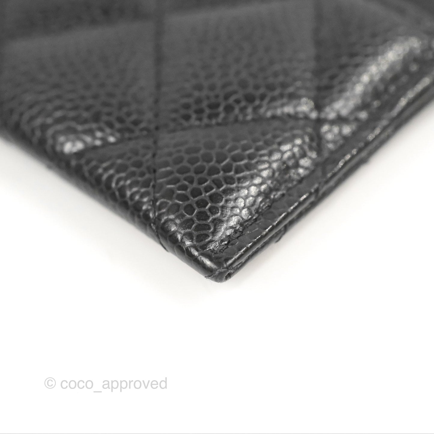 Chanel Classic Flat Card Holder Black Caviar Gold Hardware