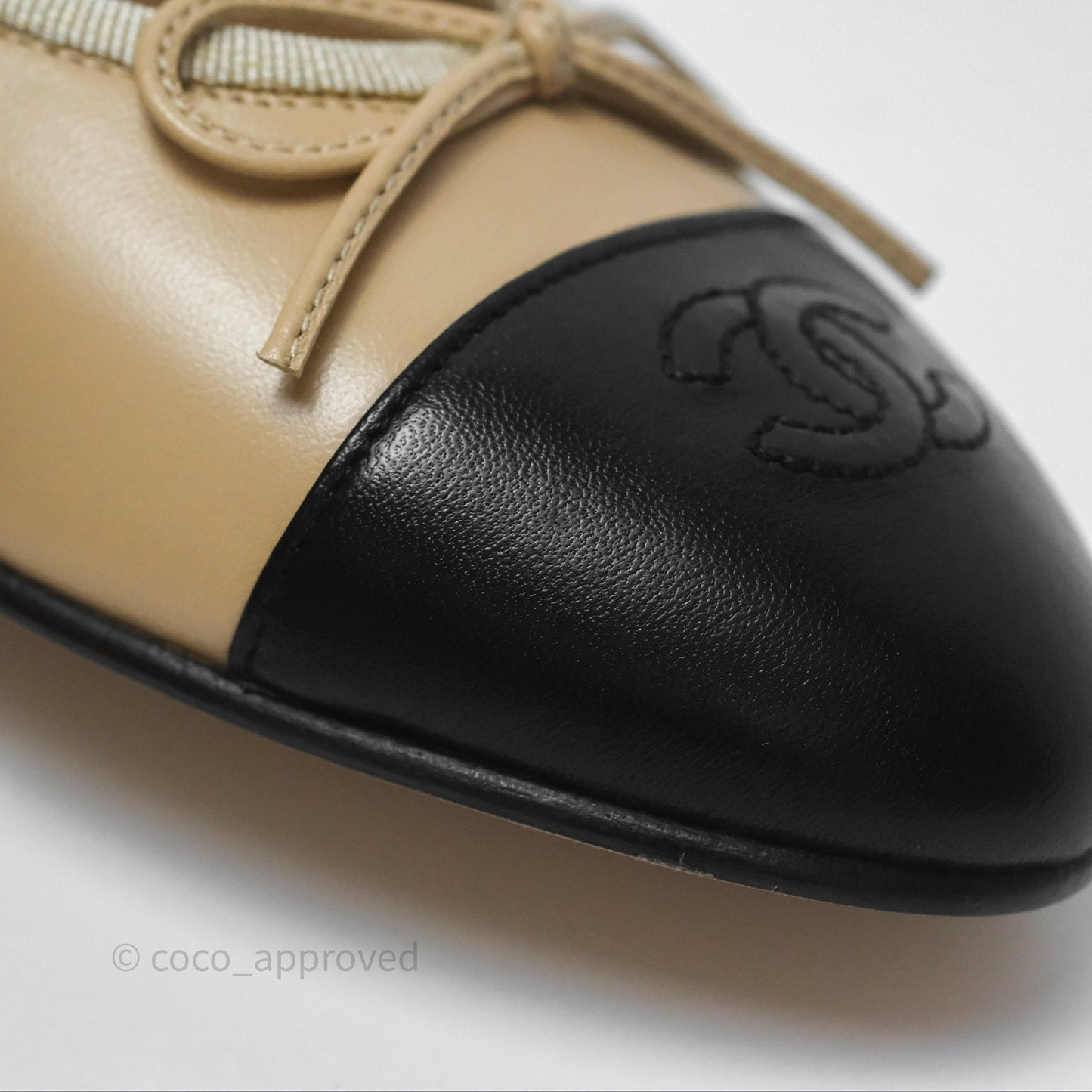 Chanel Ballerina Flats Black/Beige Size 38